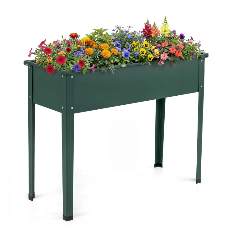Hivvago Elevated Metal Raised Garden Bed with Legs and Drainage Holes
