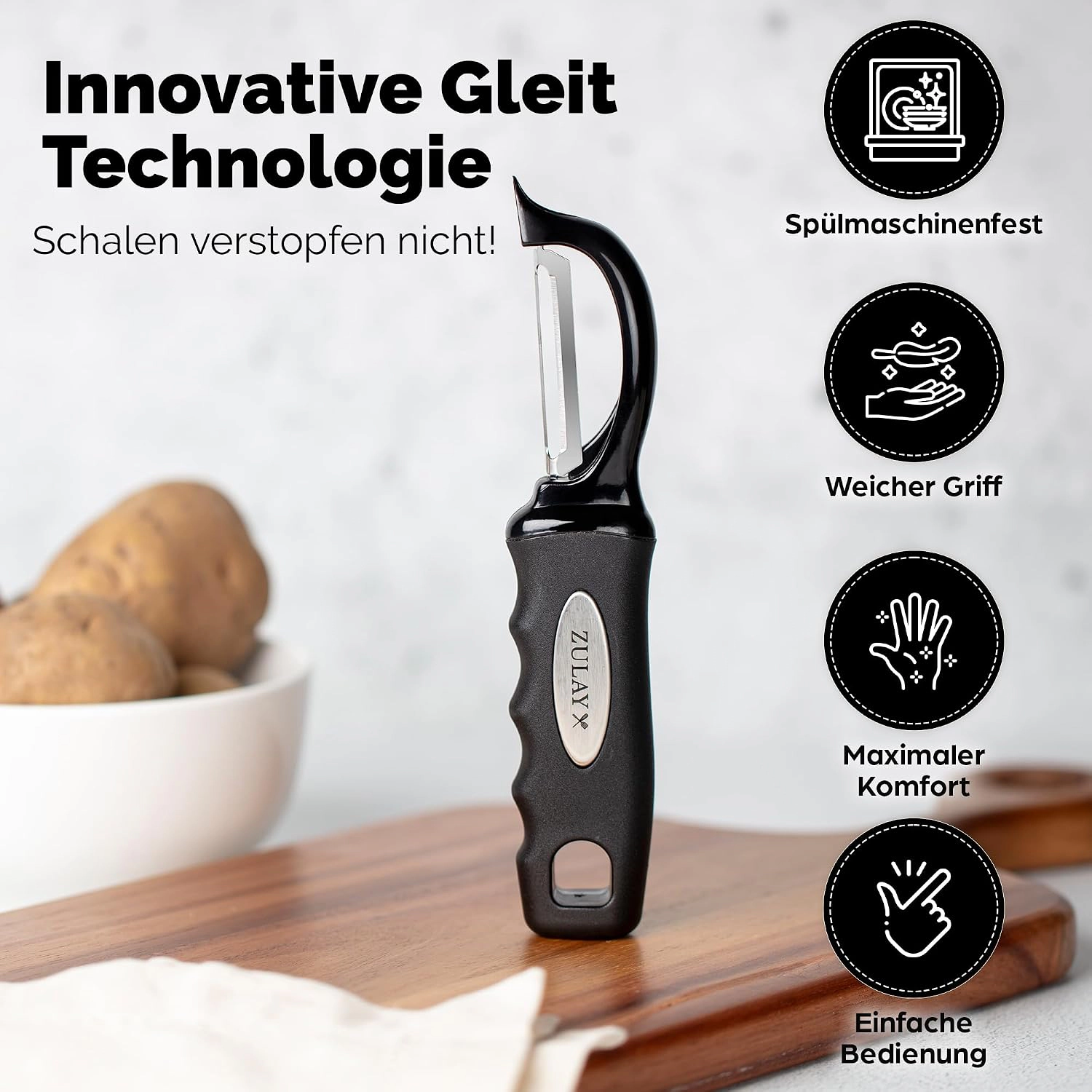 Zulay Kitchen Swivel Peeler with Razor Sharp Stainless Steel Blades & Strong Ergonomic Handle