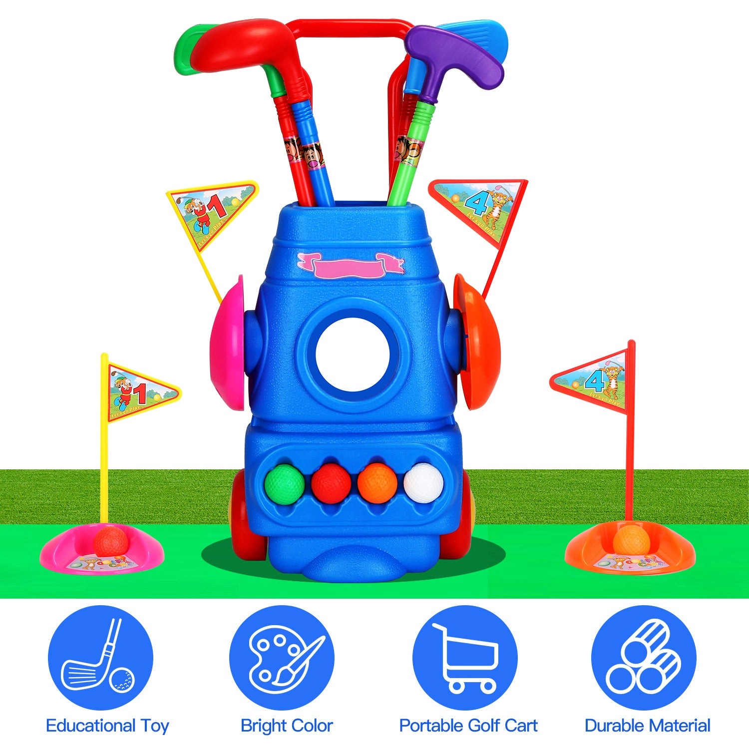 IMounTEK Unisex Toddler Golf Set With Cart