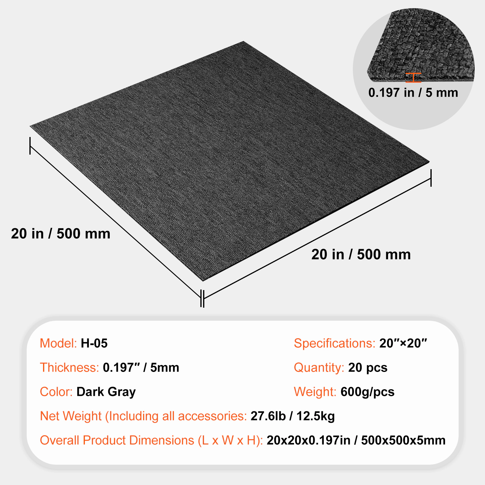HONGGE Carpet Tiles Reusable Carpet Squares With Padding Attached Soft Padded Carpet Tiles Easy Install DIY for Bedroom