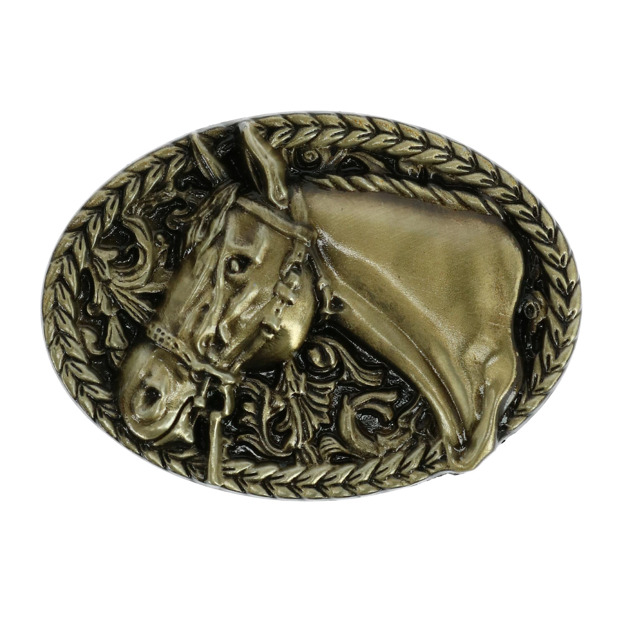 CTM Engraved Horse Belt Buckle