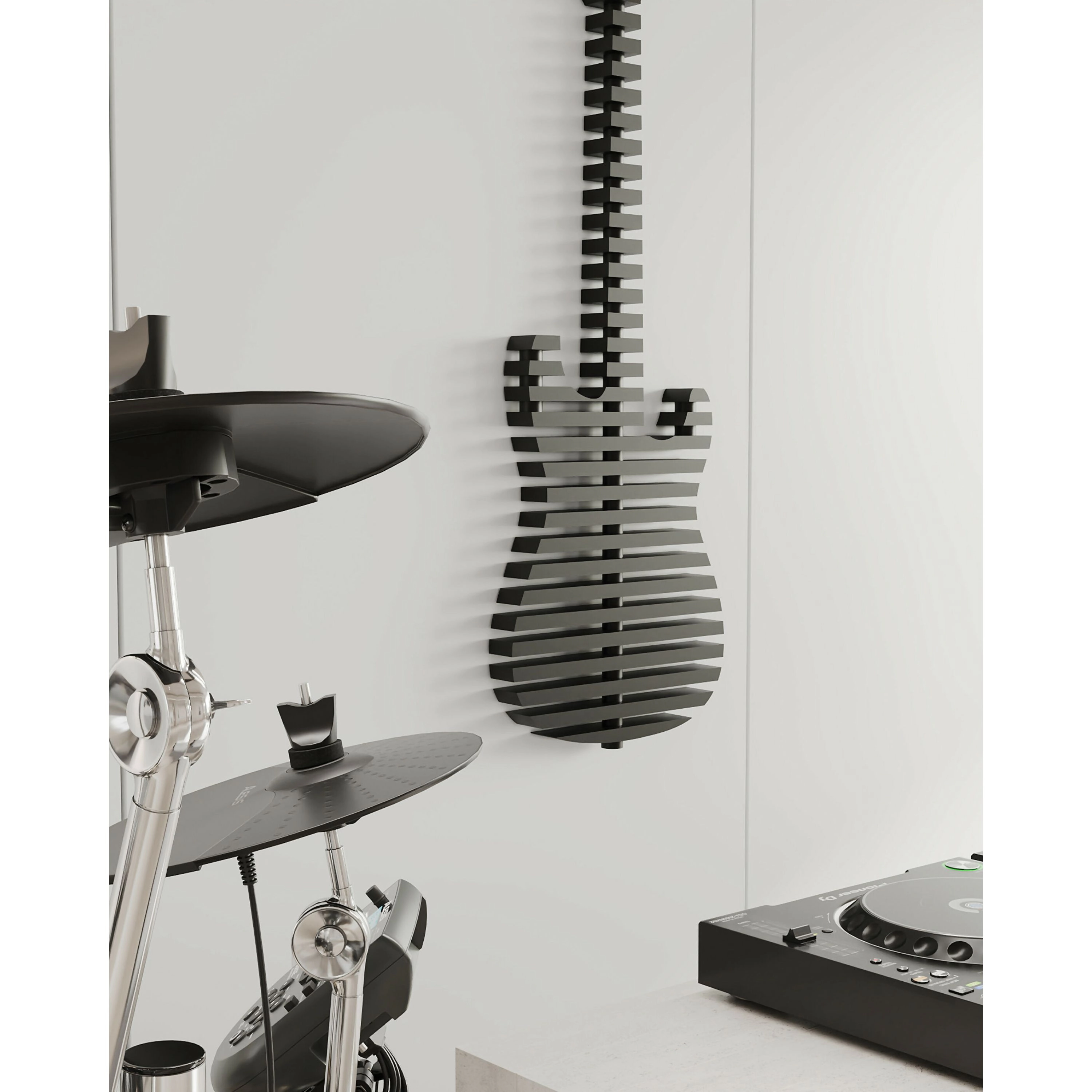 Wear Sierra Parametric Black 3D Guitar Wood Wall Art