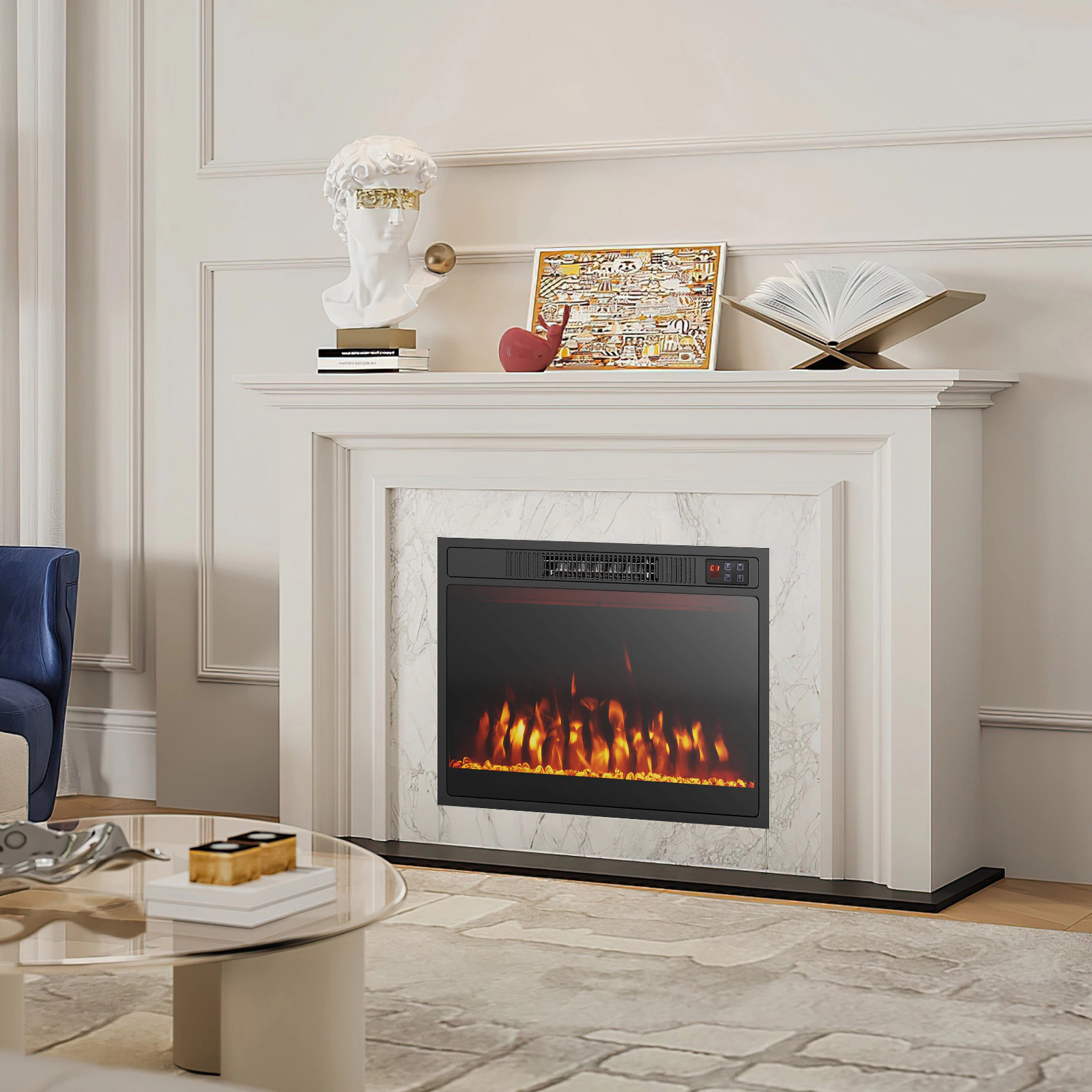 SlickBlue 24-Inch Electric Fireplace Insert with Remote Control