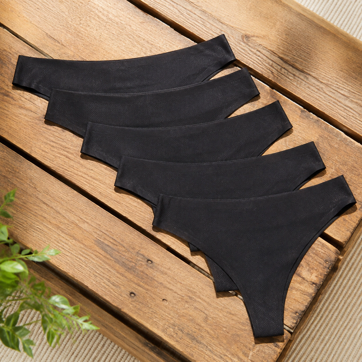 WZK Womens 5-Pack Seamless No Show Workout Soft Breathable Comfort Thongs