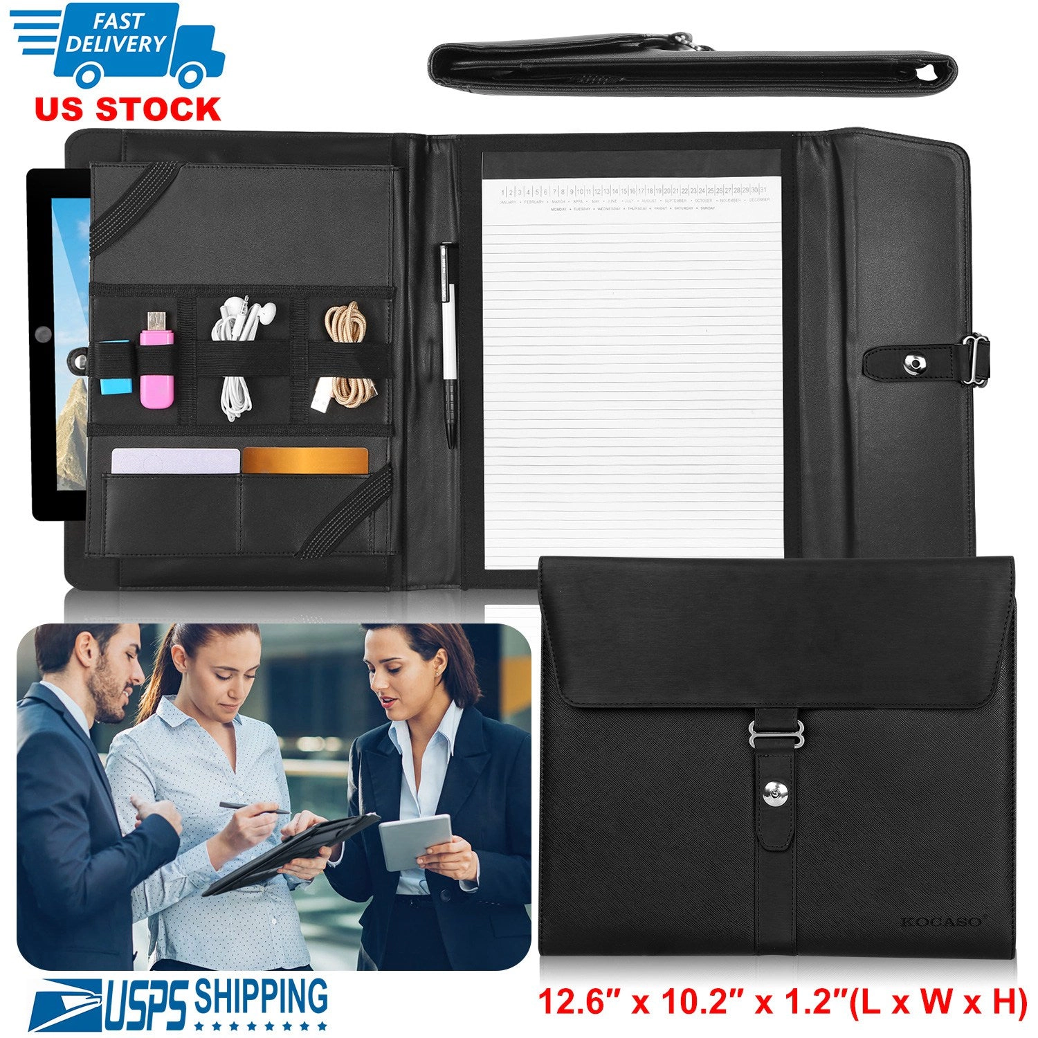 GBruno PU Leather Padfolio Portfolio Organizer