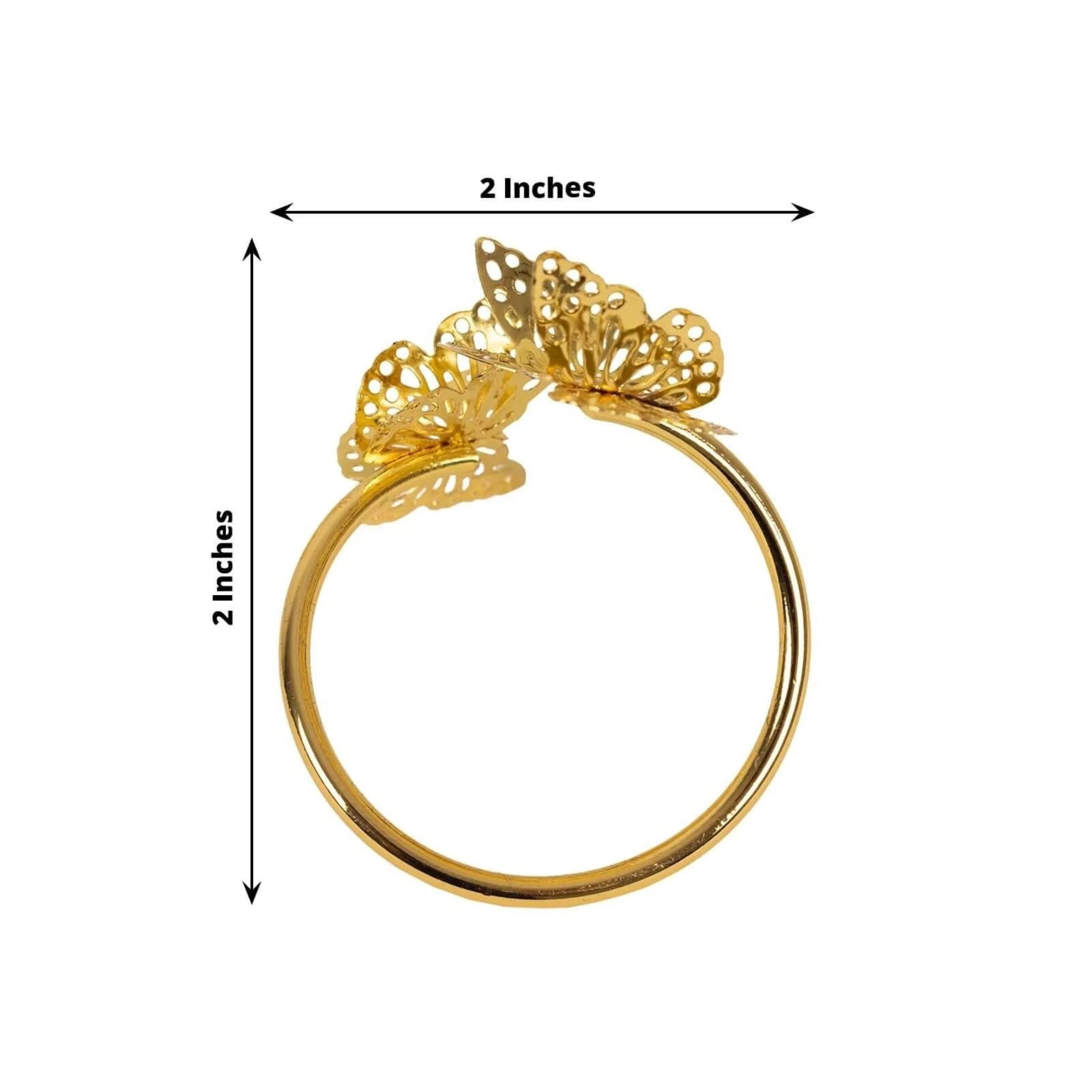 Home Collection Set of 4 Butterfly Metal Napkin Rings