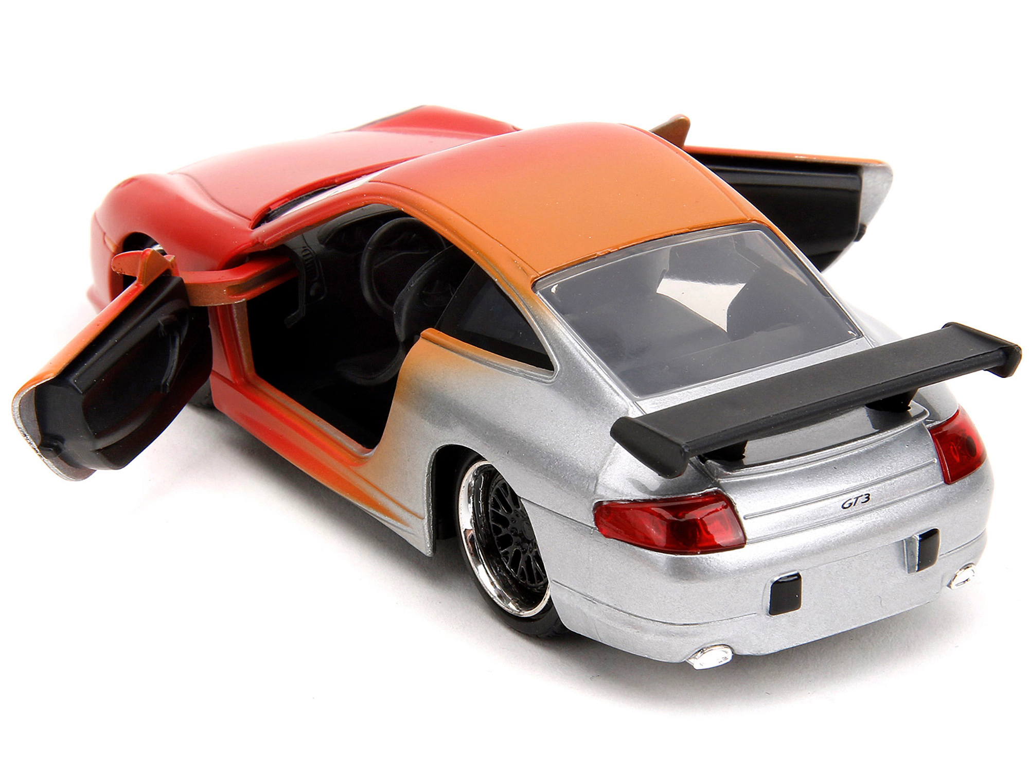 Jada Porsche 911 GT3 RS Matt Orange and Silver Metallic "Pink Slips" Series 1/32 Diecast Model Car by Jada