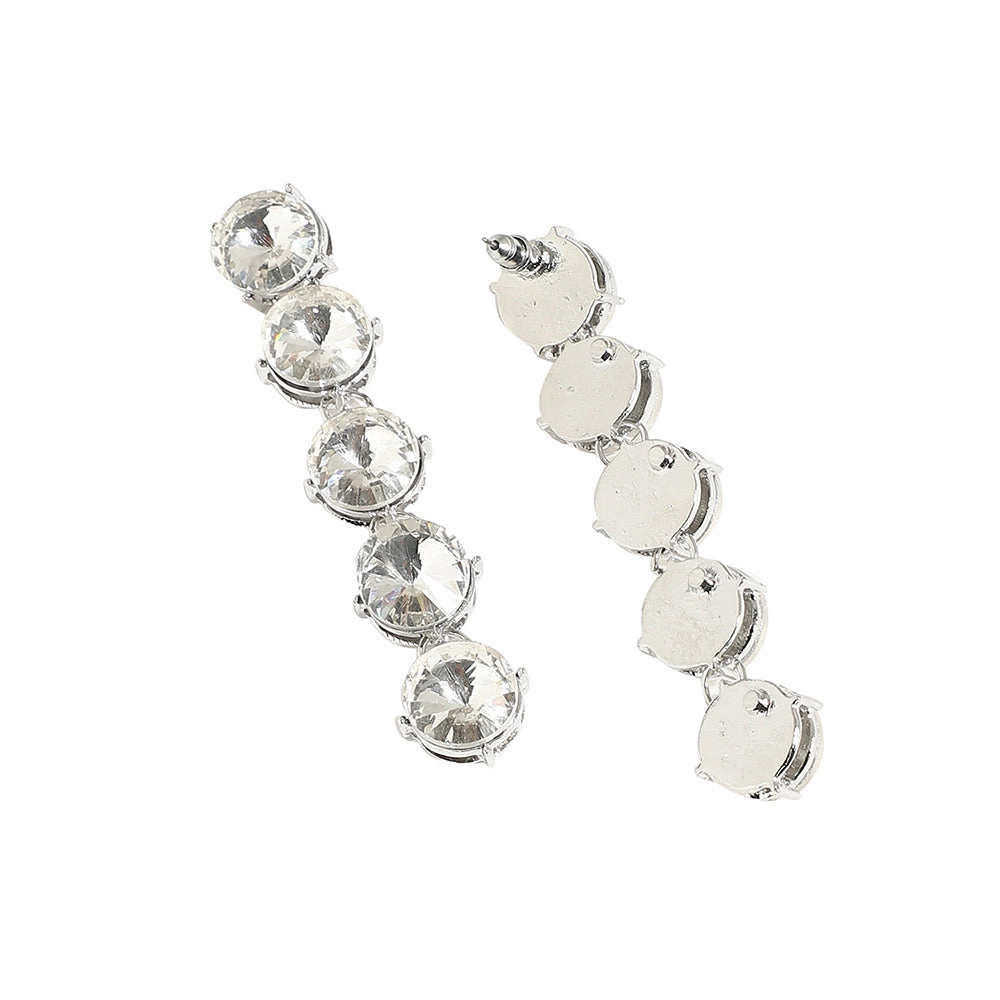 SOHI Women's Crystal Silver Casual Drop Earrings