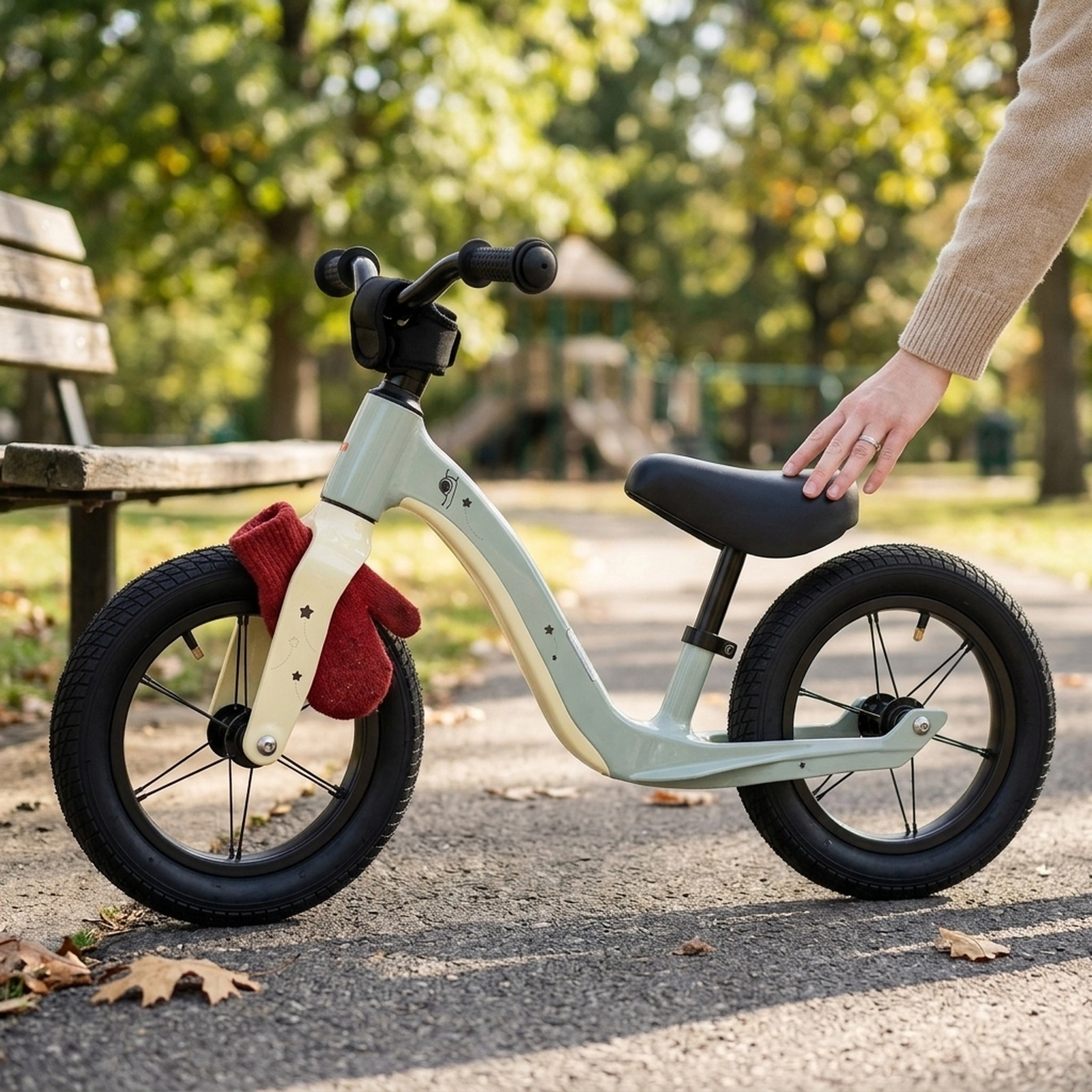 12-in Balance Bike with Magnesium Alloy Frame Rotatable Handlebar and Adjustable Locking Seat for 36+ Months Kids Bike