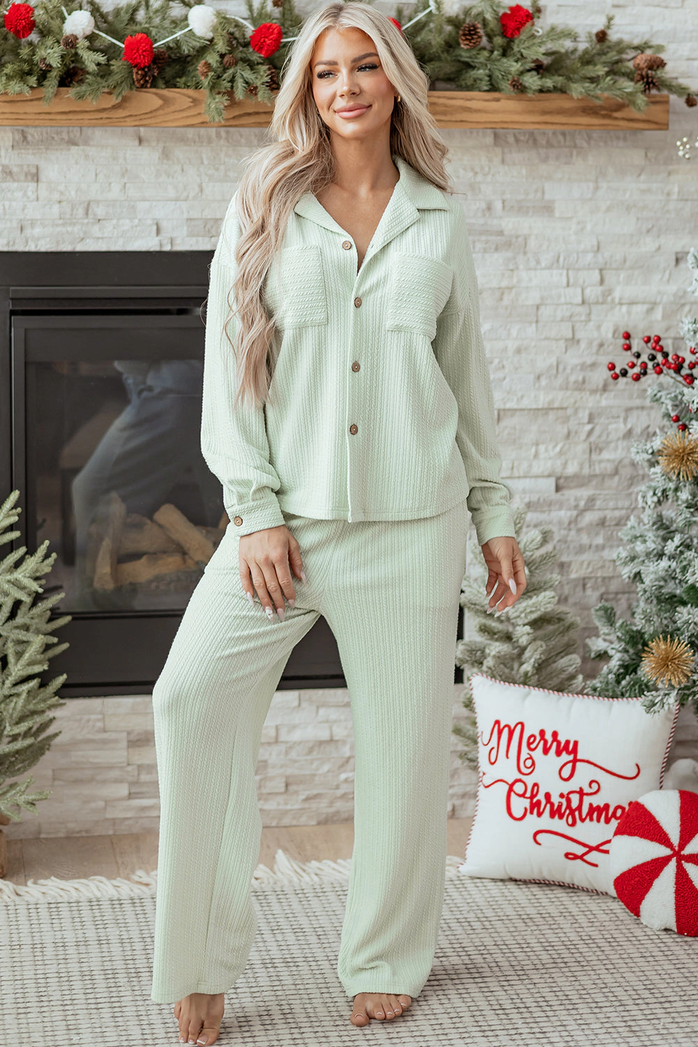 Threaded Pear Women's Aspen Textured Patched Set