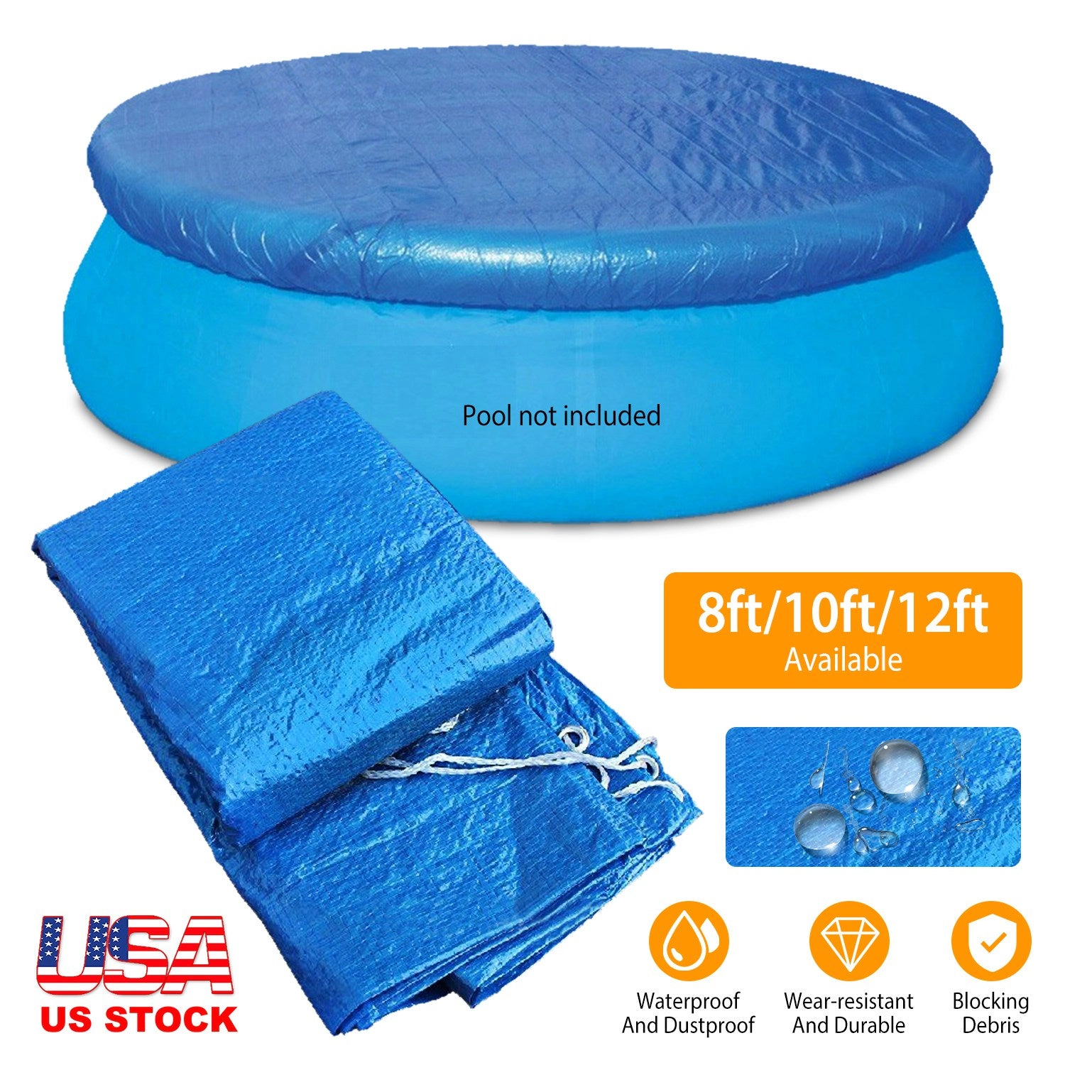 GBruno 8 Ft Round Swimming Pool Cover