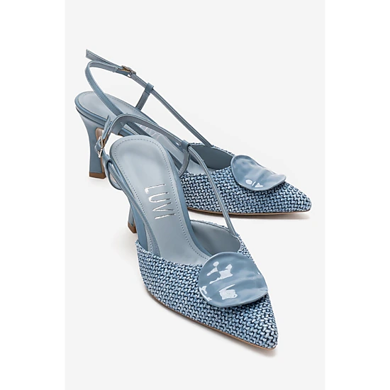 Prologue Shoes Womens Levia Woven Pointed Toe Slingback Pump