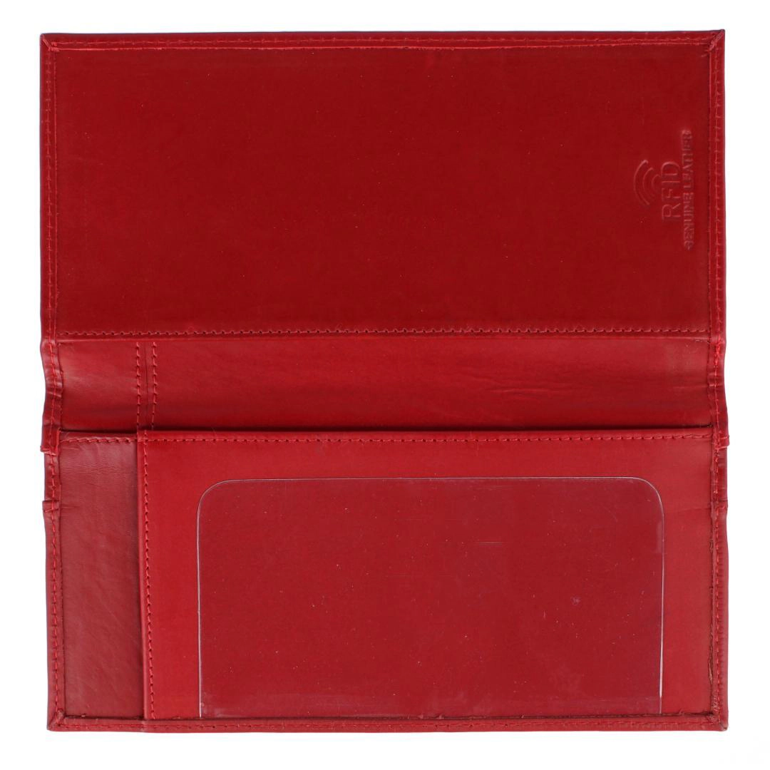 CTM RFID Leather Checkbook Cover with American Flag Detail