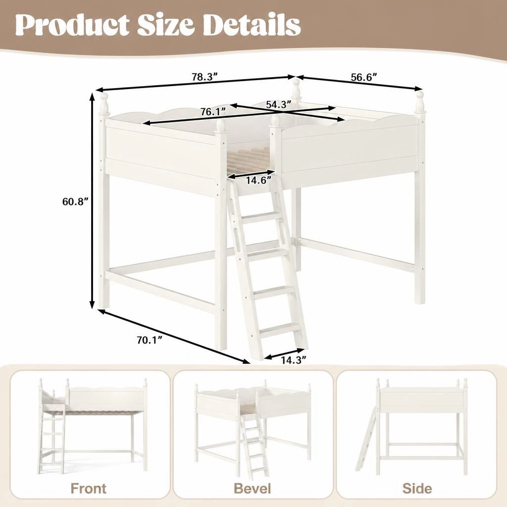 GOODSILO Solid Wood Full Platform Bed Frame