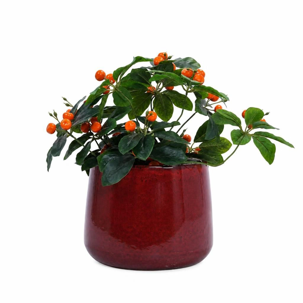 WOW PIONEER Solid Ceramic Planter Pot for Flowers Herbs Vegetables Shrubs Outdoor Indoor Patio Balcony Decor