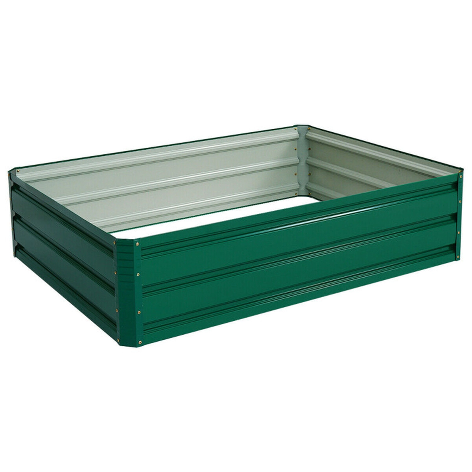 SUGIFT Dark Green Steel Raised Garden Bed Planter Box with Anti-Rust Coating 47-in W 35.5-in D 12-in H