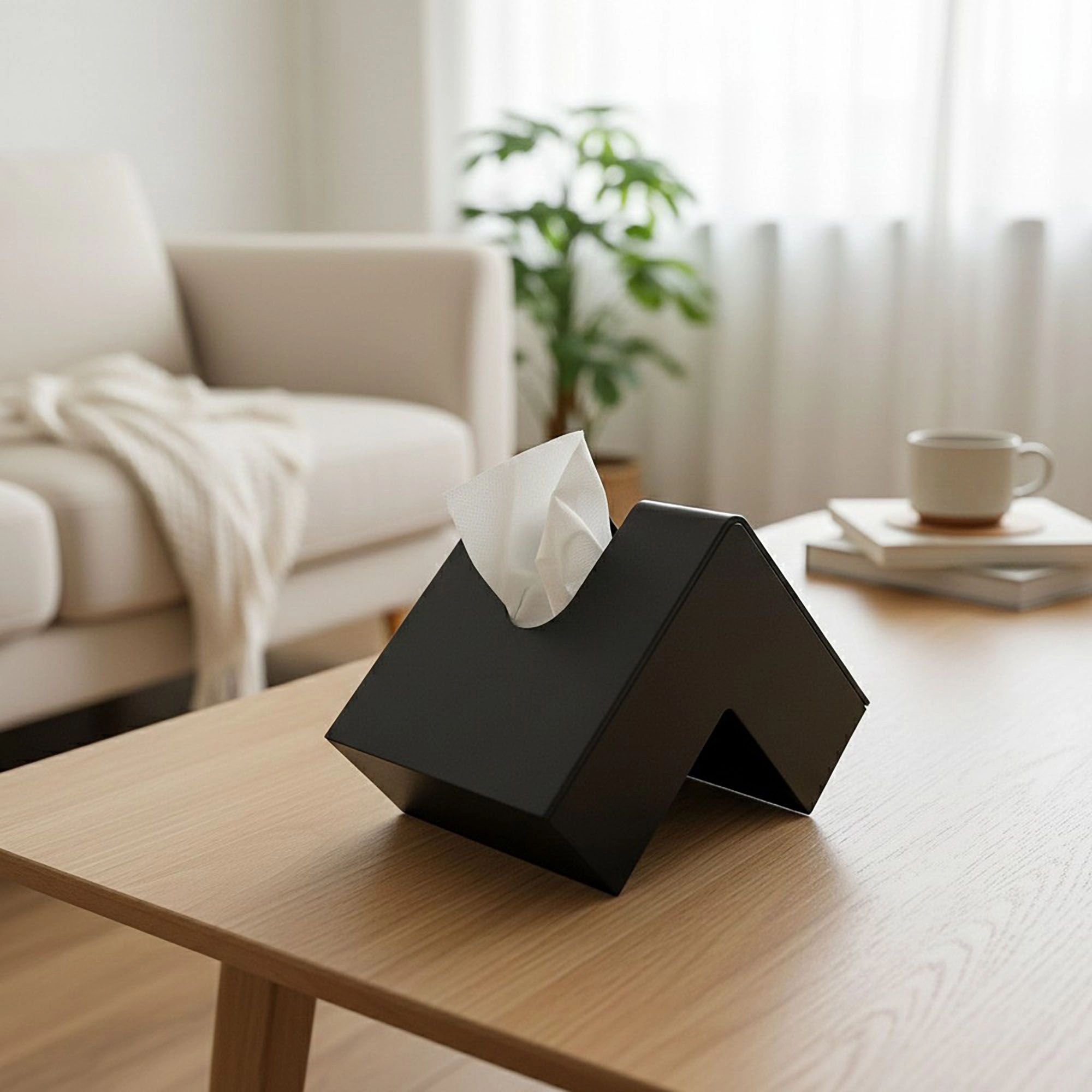 Alilang Unisex Geometric Chevron Shaped Tissue Box Cover Modern Decorative Holder