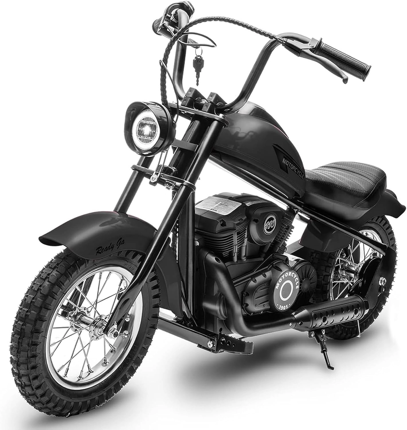 24V Kids & Teens Electric Dirt Bike, 250W Motor, 14MPH, LED Light, Leather Seat, 60Min Ride Time