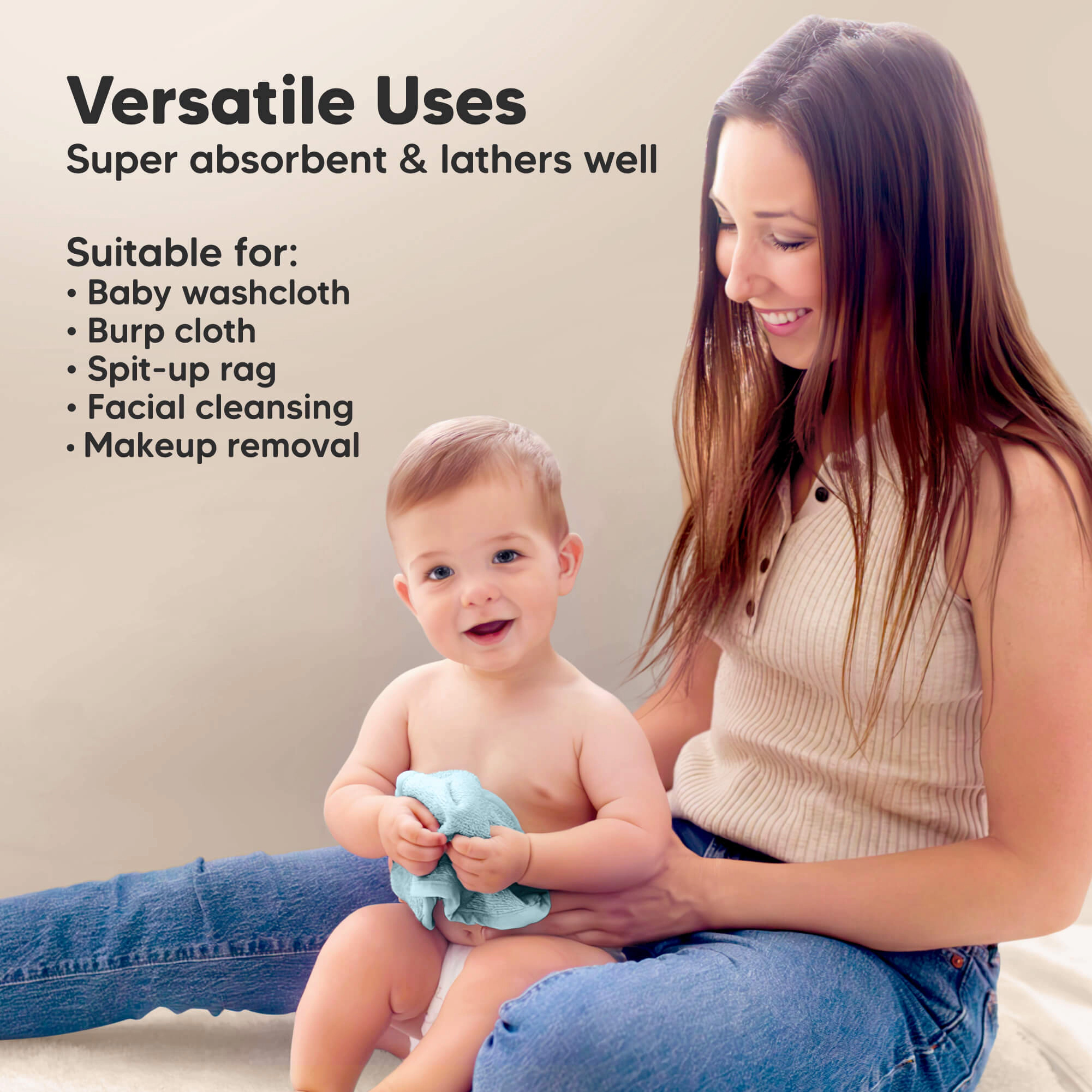 KeaBabies Deluxe Baby Washcloths
