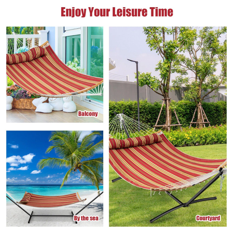 Hivvago Outdoor Hammock With Detachable Pillow-Red