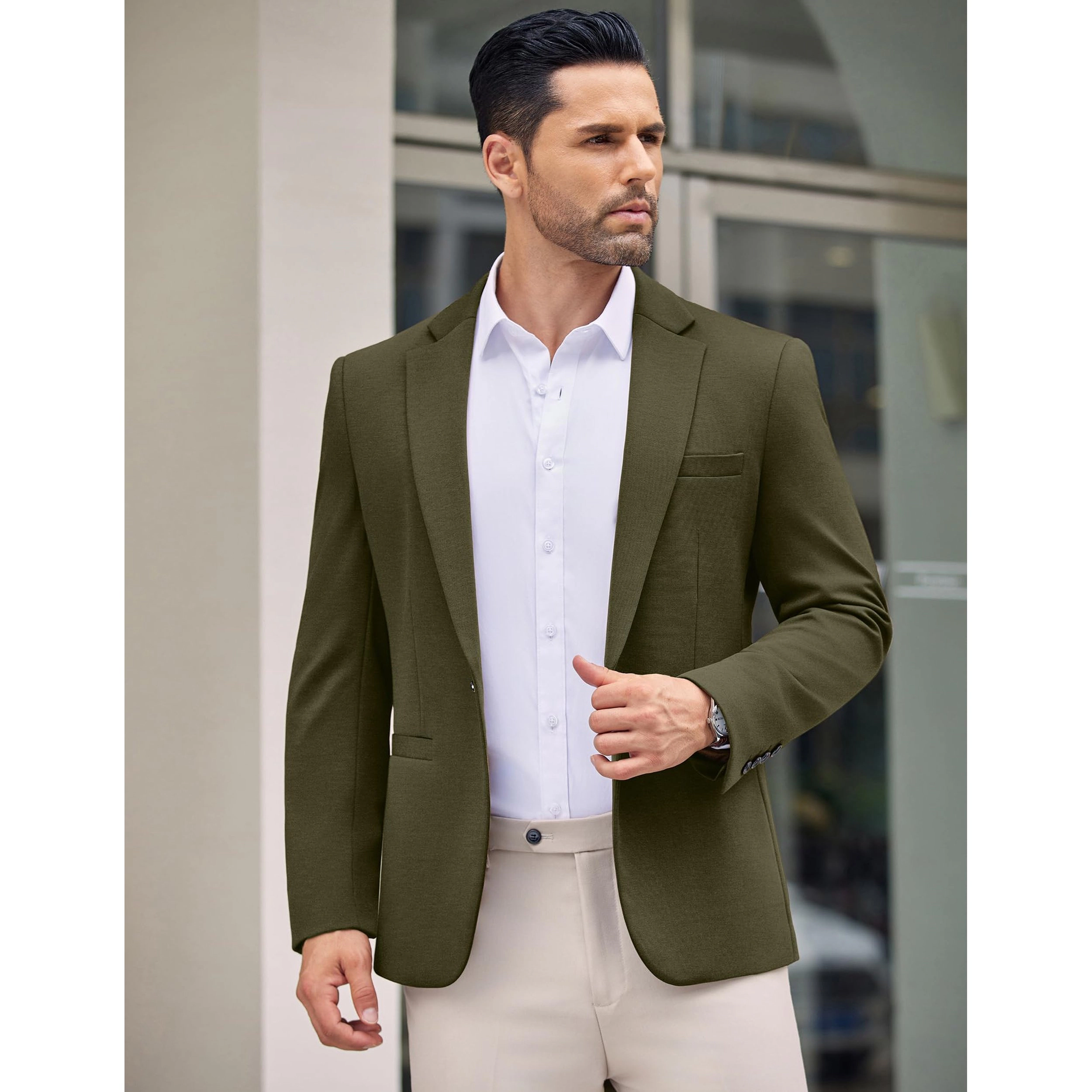 COOFANDY Men's Slim Fit Notch Lapel Casual Blazer Sport Coat Suit Jacket