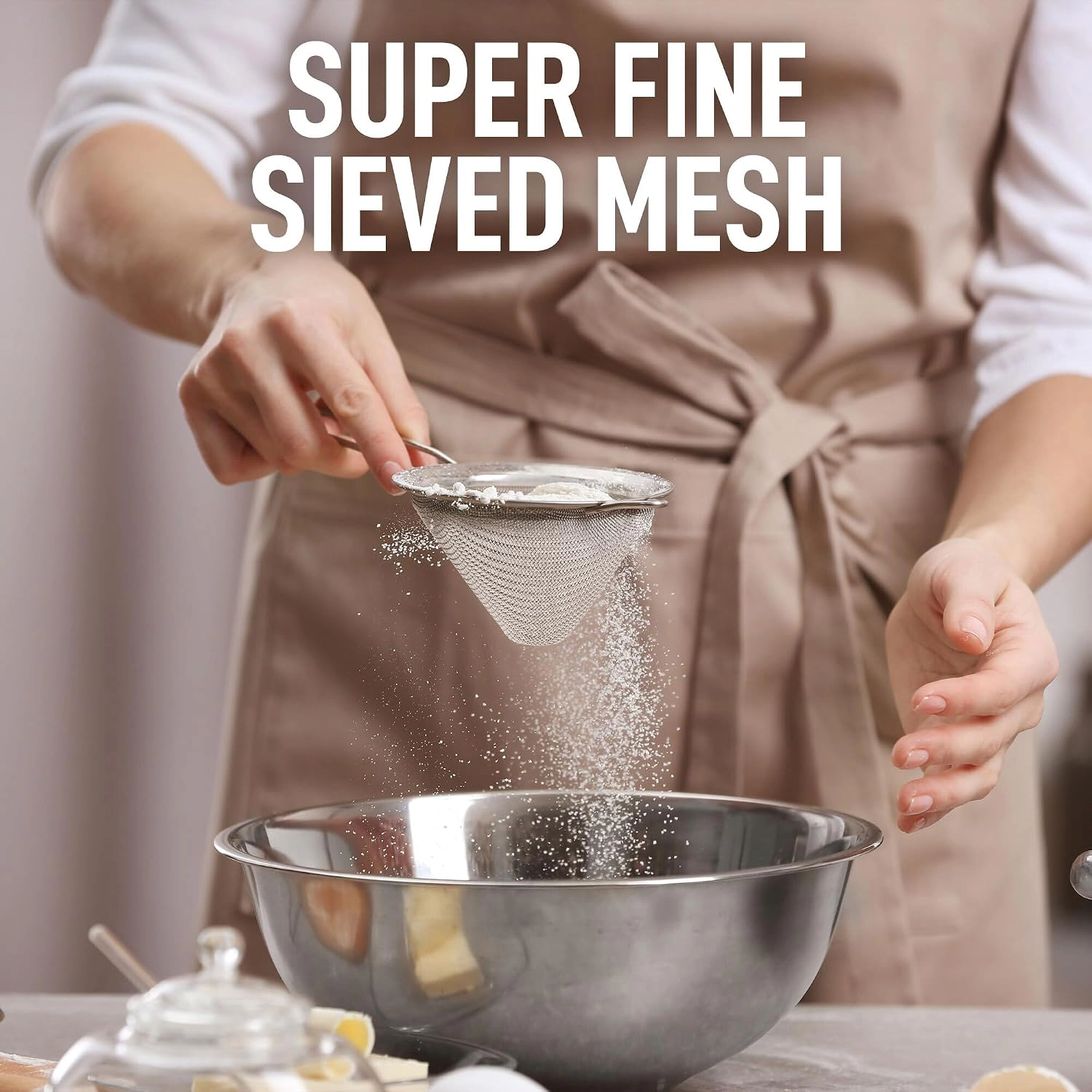 Zulay Kitchen Stainless Steel Fine Mesh Strainer for Kitchen
