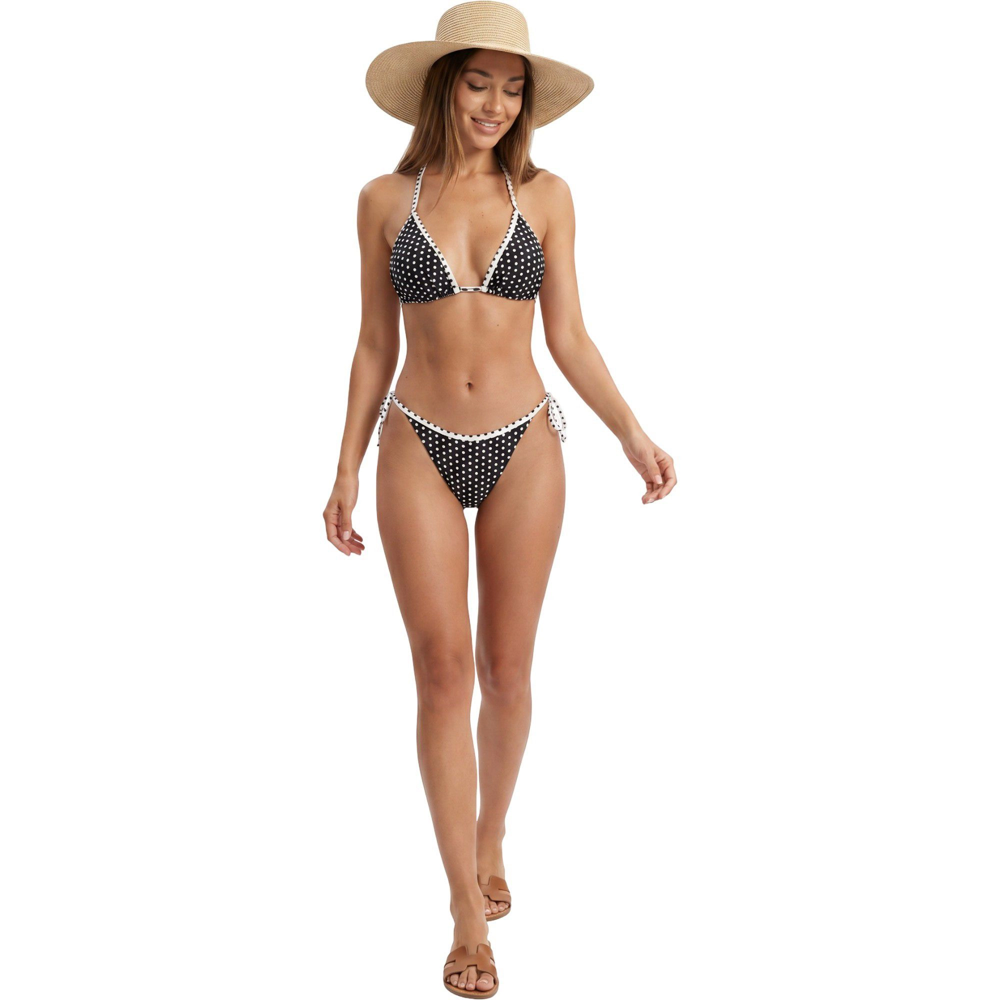 Anna-Kaci Women's Polka Dot Triangle Bikini Set