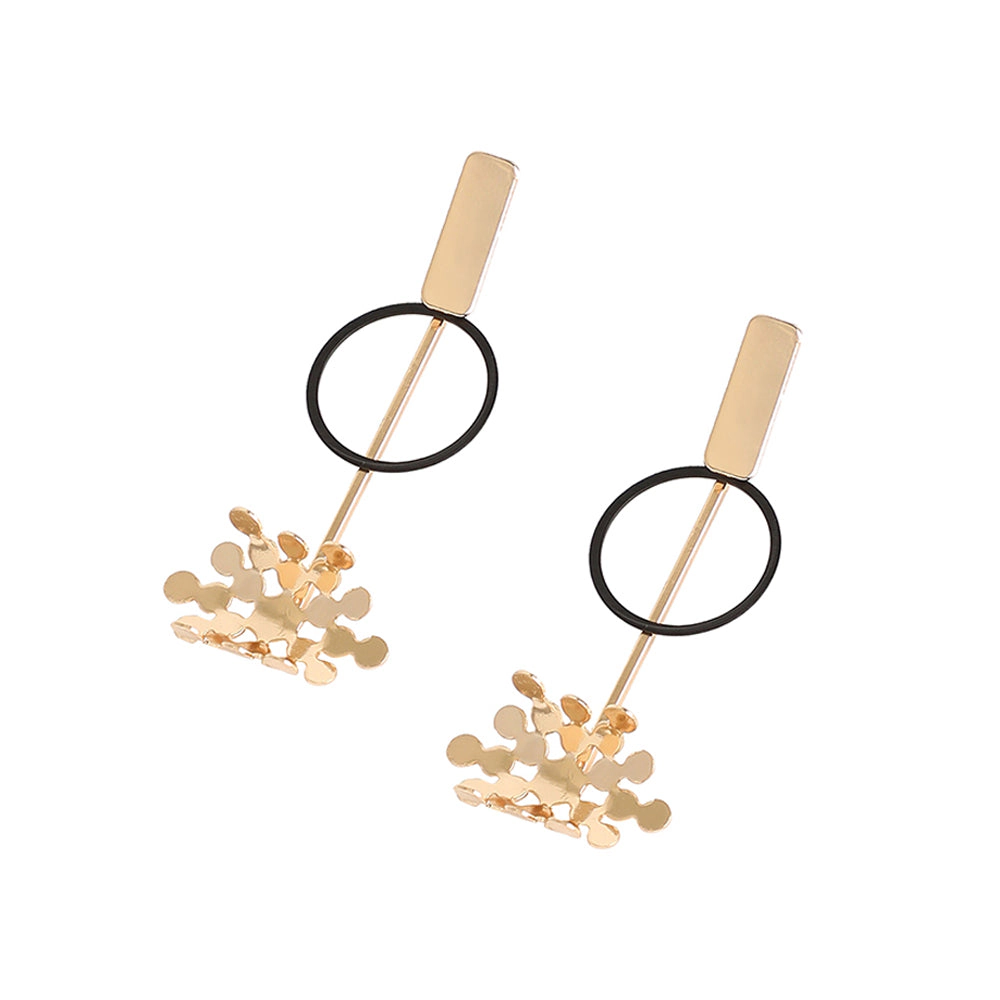 SOHI Women's Gold-Plated Geometric Drop Earrings