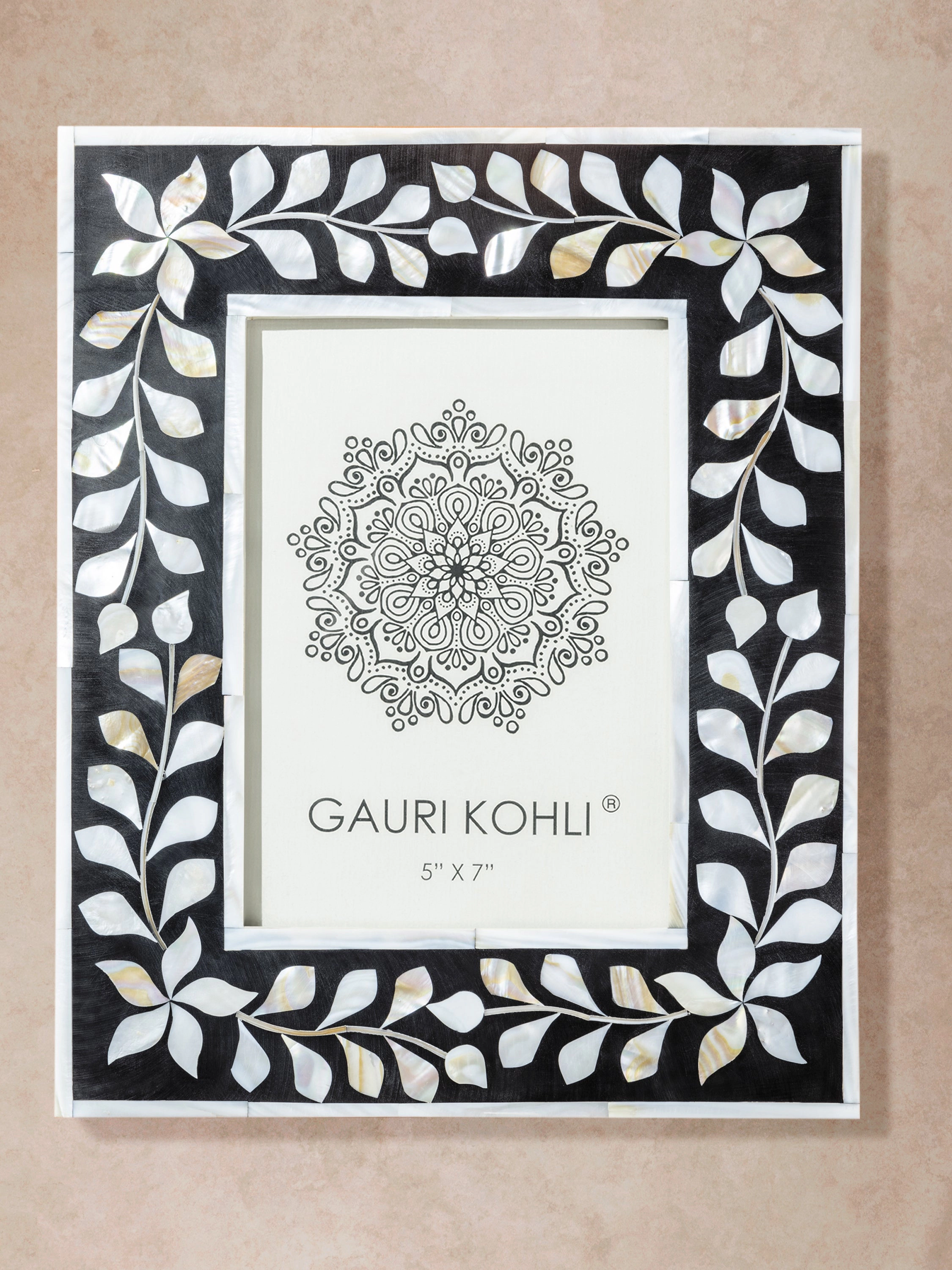 GAURI KOHLI Jodhpur Mother of Pearl Picture Frame, Grey