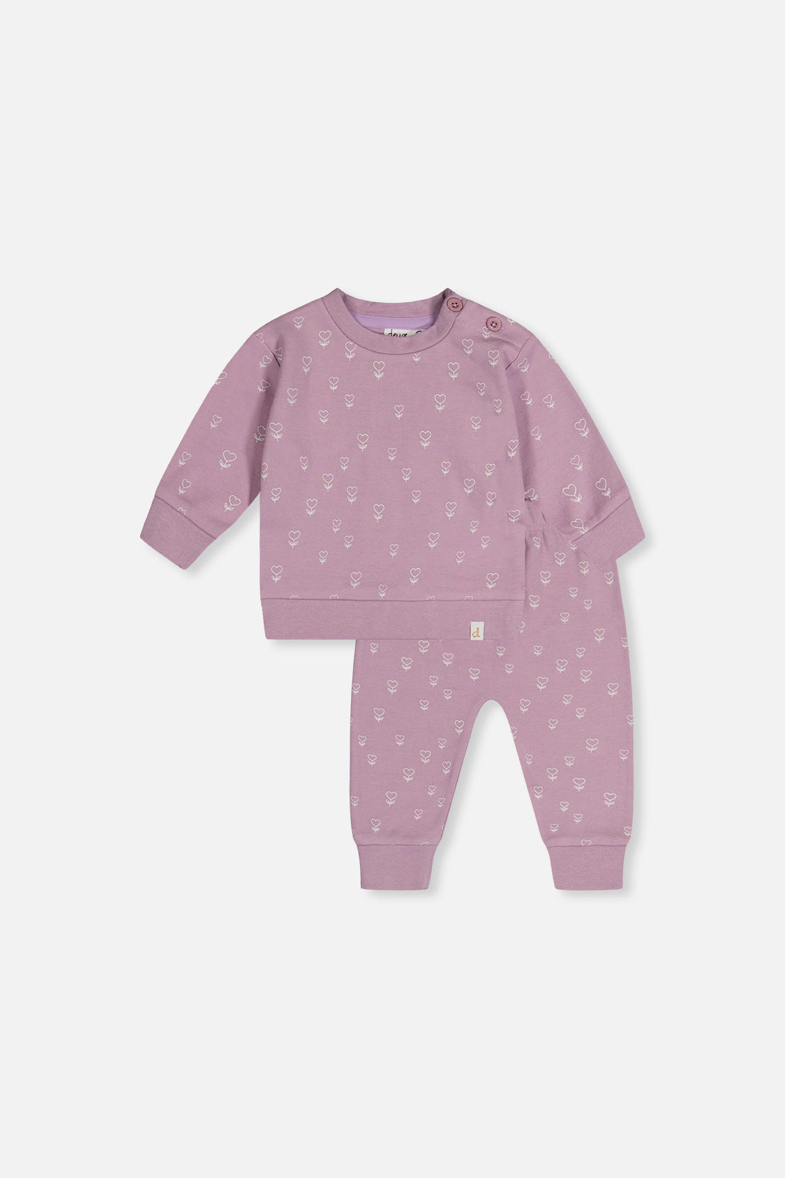 Deux par Girls Organic Cotton Pants and Top Set with Floral Print