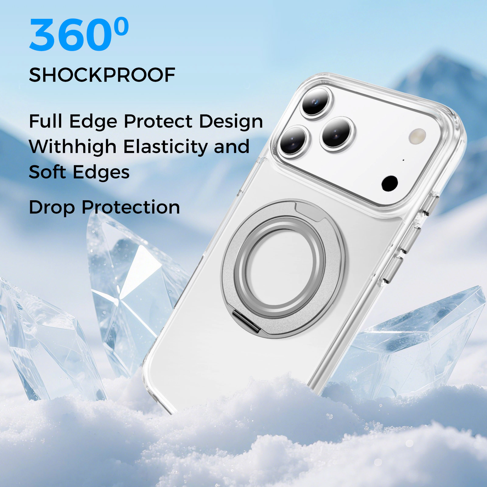 Alpha Digital Made for iPhone Series, Magnetic Ring Stand, Shockproof