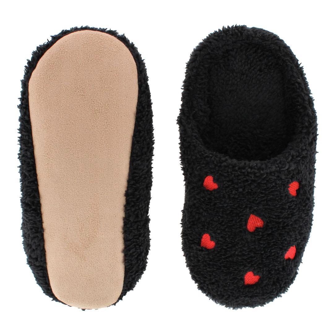CTM Women's Love Heart Print Slippers
