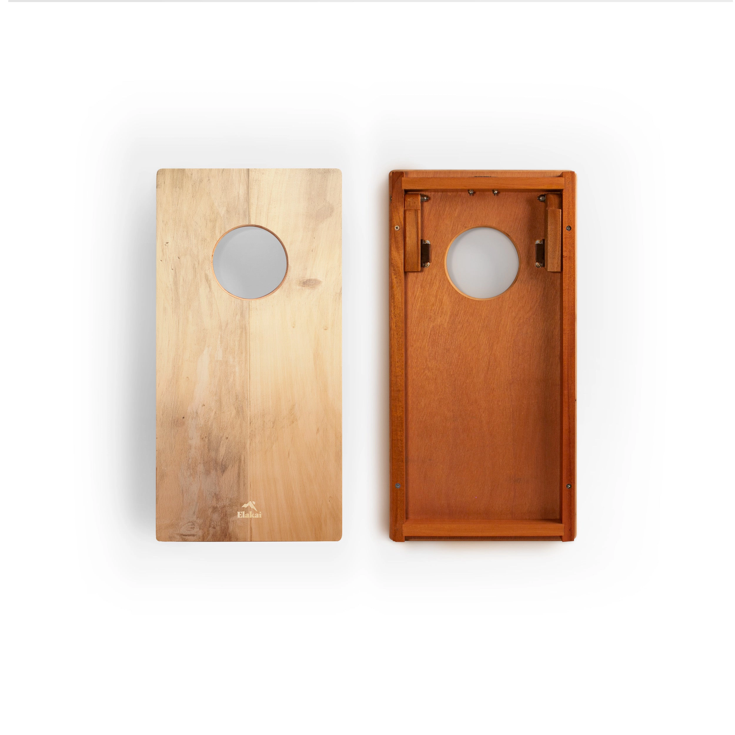Elakai 1ft x 2ft Light Beachwood Mahogany Pathfinder Cornhole Board Set