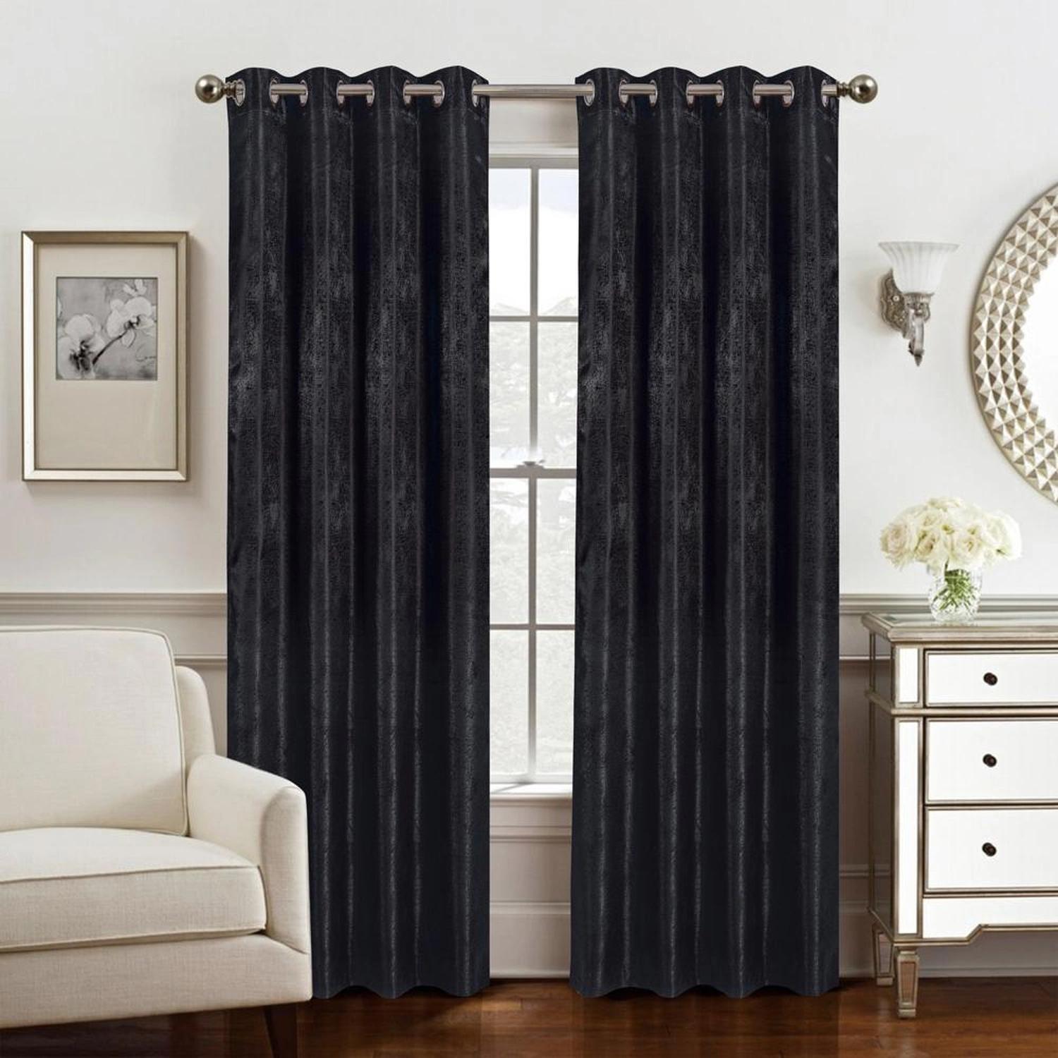 Olivia Gray Roxy Two Tone Jacquard Grommet Single Panel - 54x90