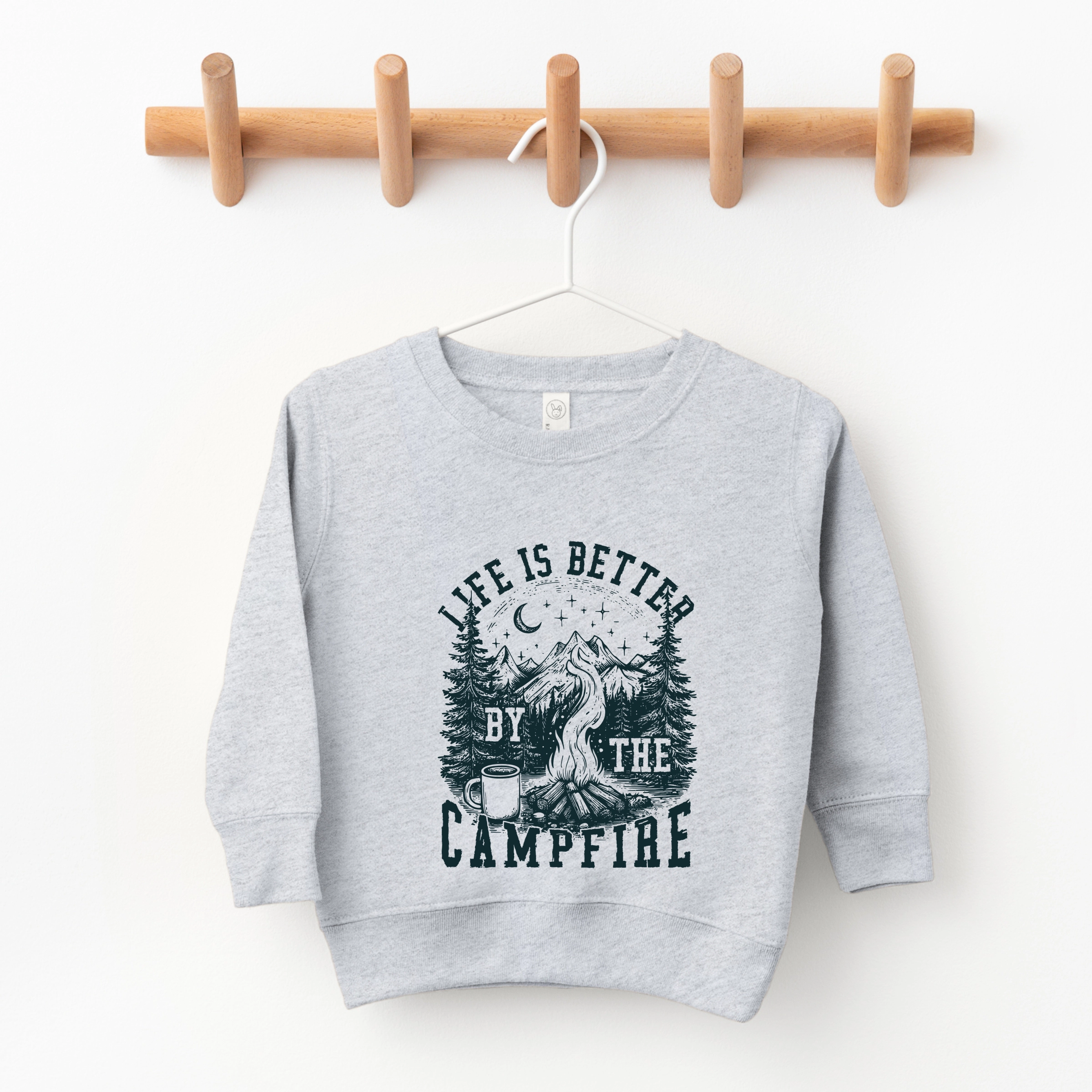 the Juniper Shop - Toddler Graphic Sweatshirt Life is Better by Campfire Forest