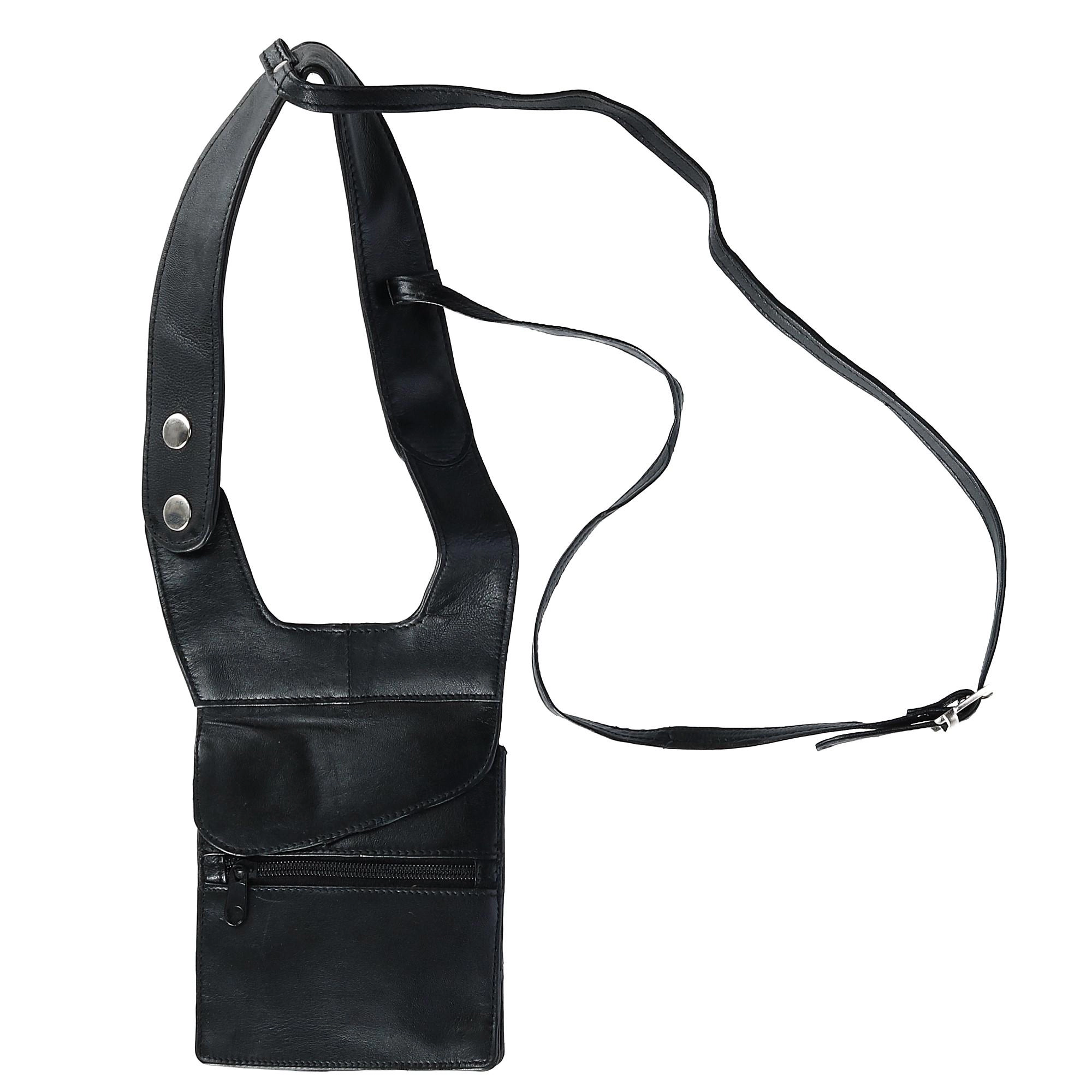 CTM Unisex Leather Travel Shoulder Wallet