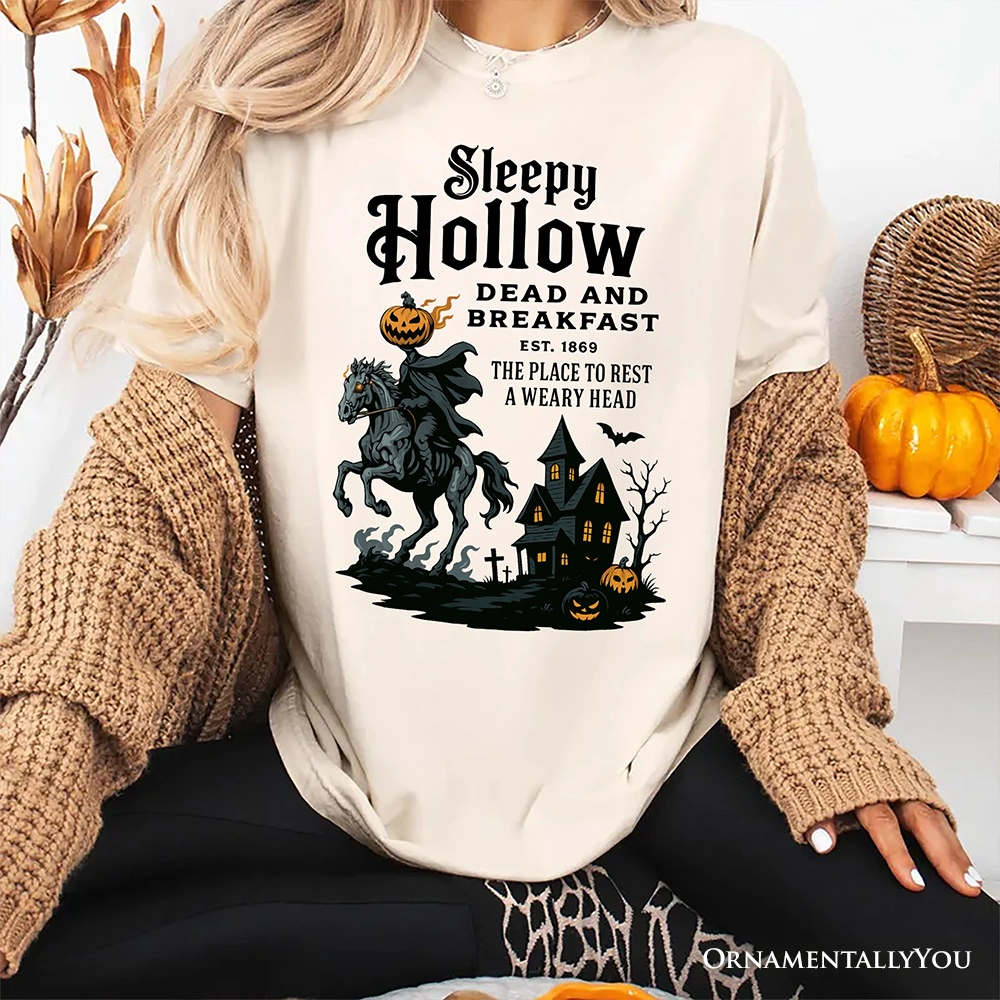OrnamentallyYou Unisex Dead And Breakfast" Headless Horseman Sleepy Hollow Halloween T-Shirt
