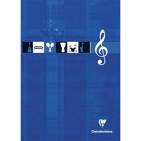 Clairefontaine Music Notepad - 12 Staves per Page - 8.25 x 11.75 in - Assorted Cover (Sold Individually)