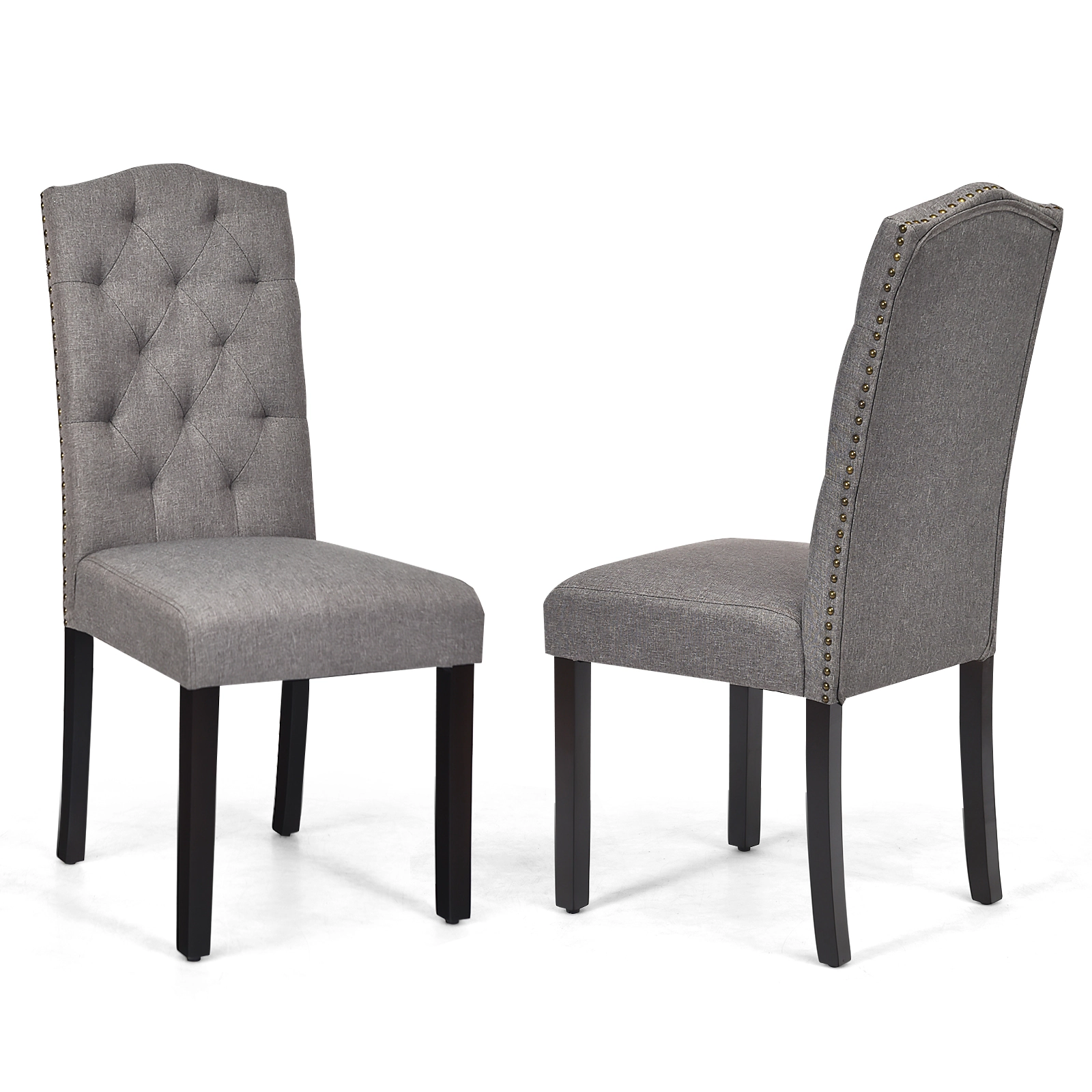 LJG Set of 2 Tufted Upholstered Dining Chairs