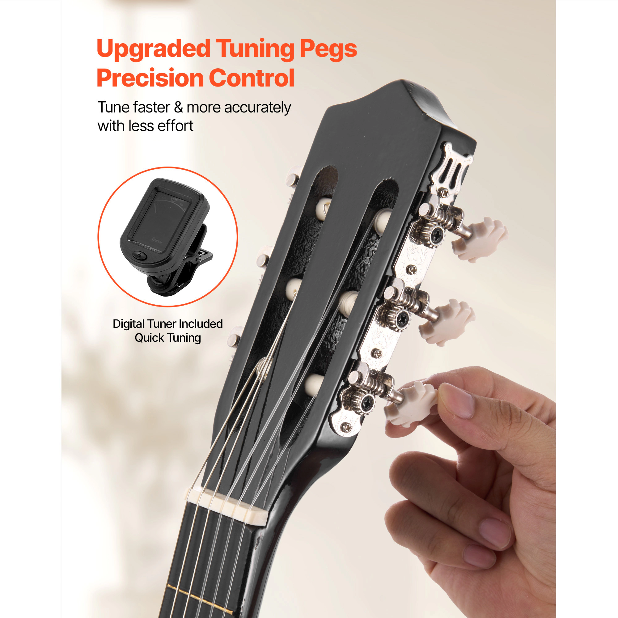 HONGGE Classical Guitar 38 Inch Wood Starter Kit for Beginners with Nylon Strings Gig Bag Strap Tuner