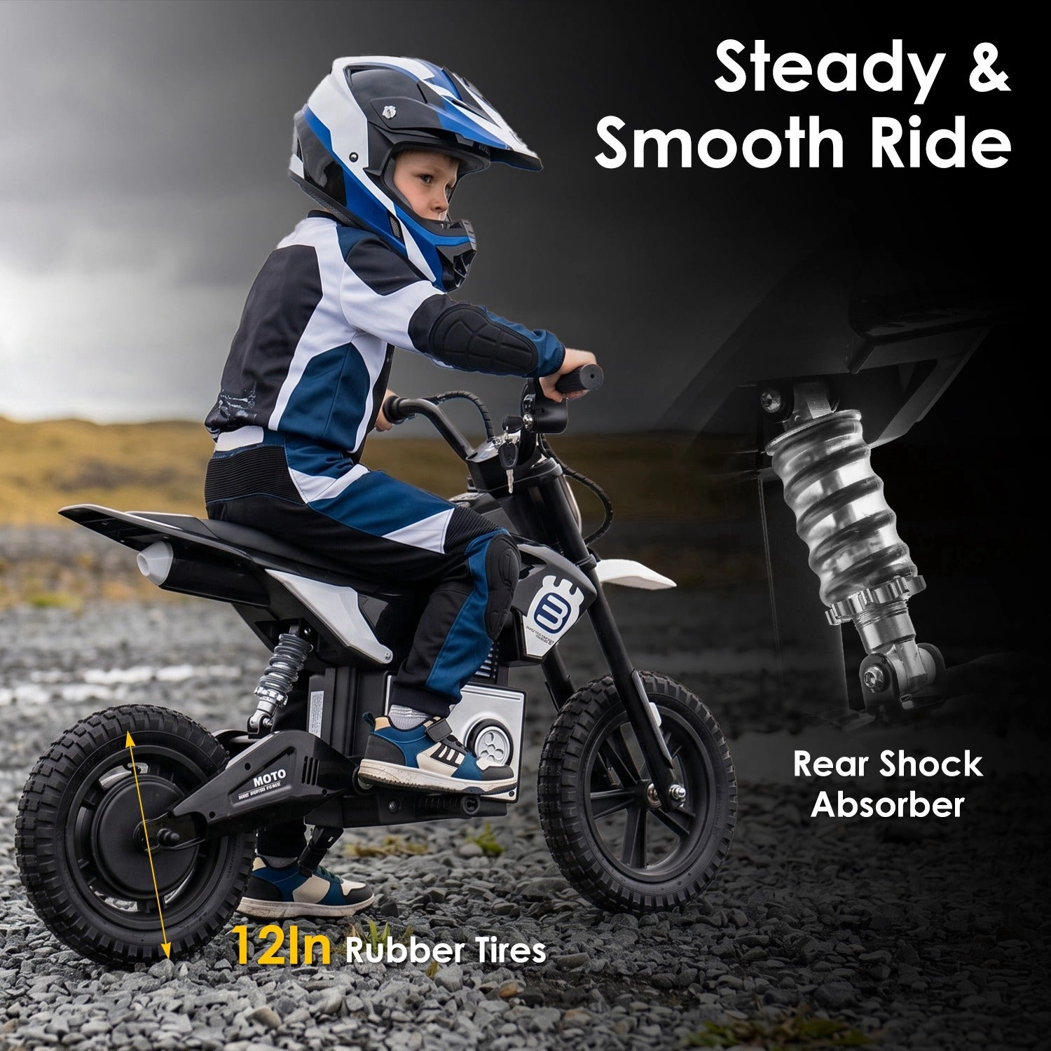 GBruno 24V Electric Motocross Ride-On Motorcycle