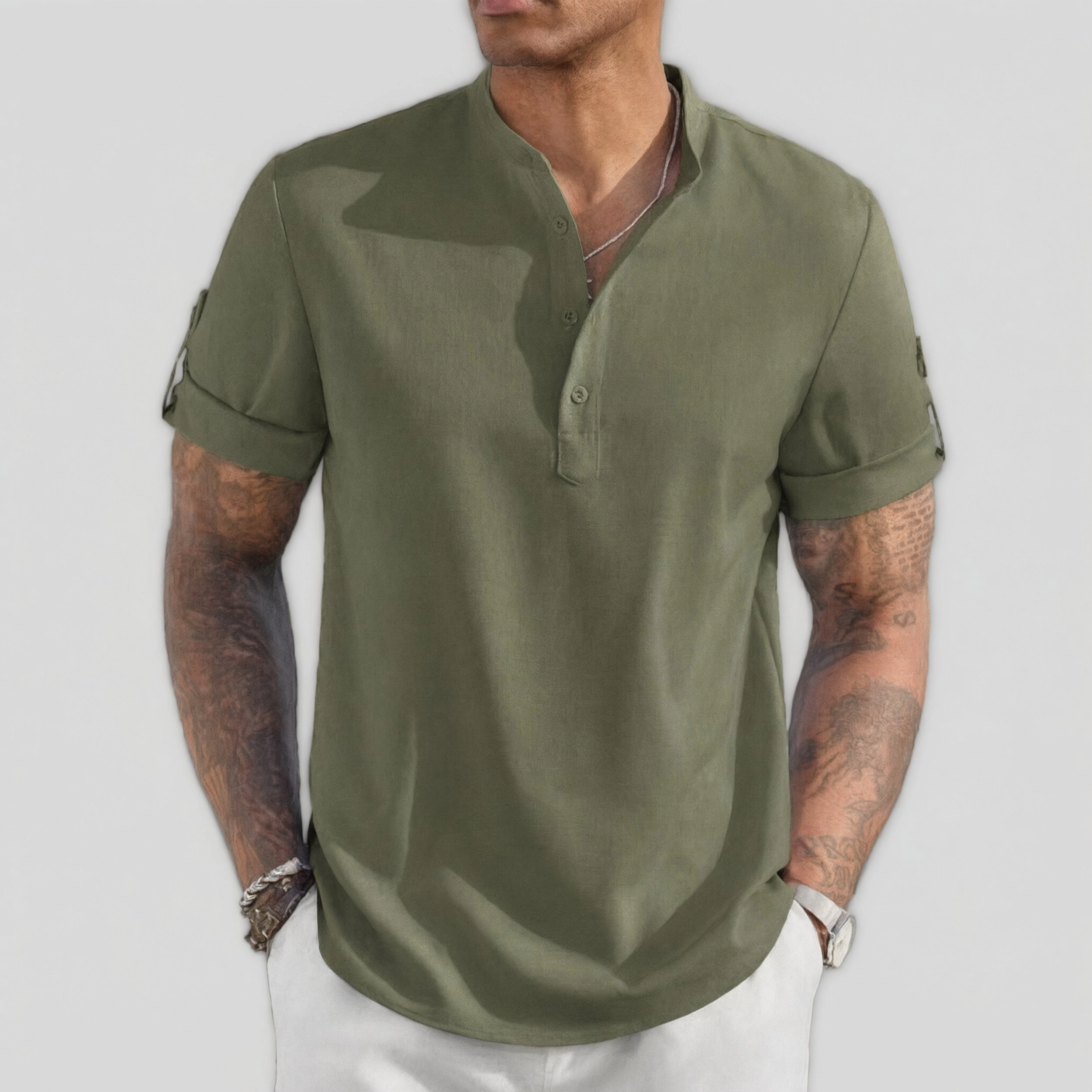COOFANDY Men's Regular Fit Short Sleeve Henley Shirt