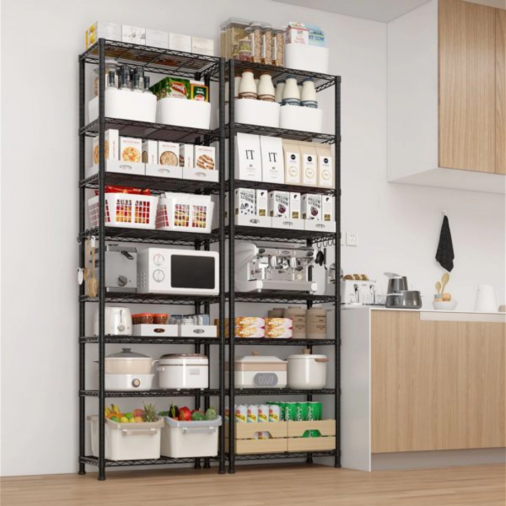 Flynama 8 Tier Heavy Duty Wire Shelving with Wheels 1600LBS NSF Adjustable Steel Rack for Garage Pantry and Commercial
