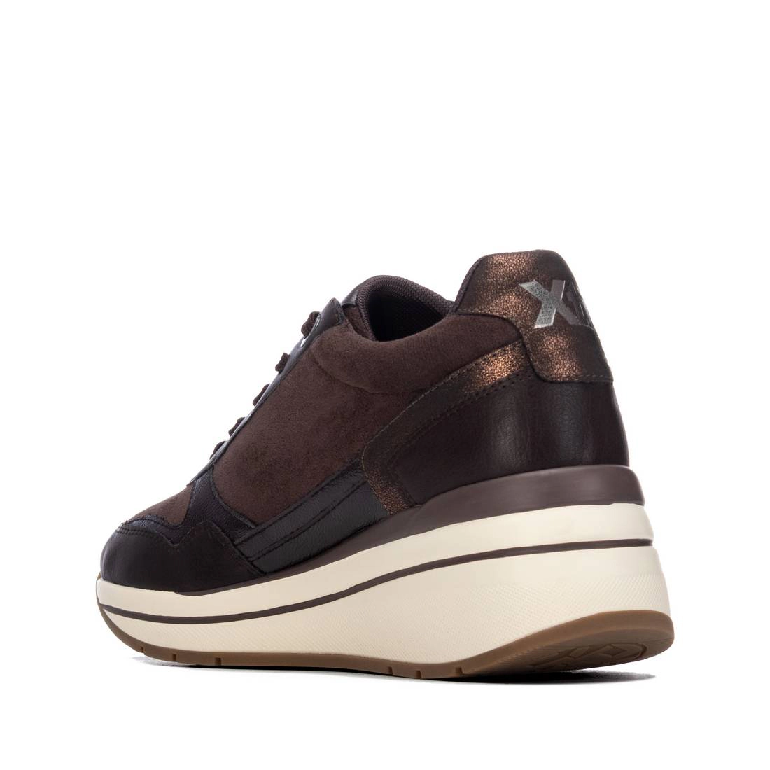 XTI Women's Casual Wedge Lace- Up Sneakers
