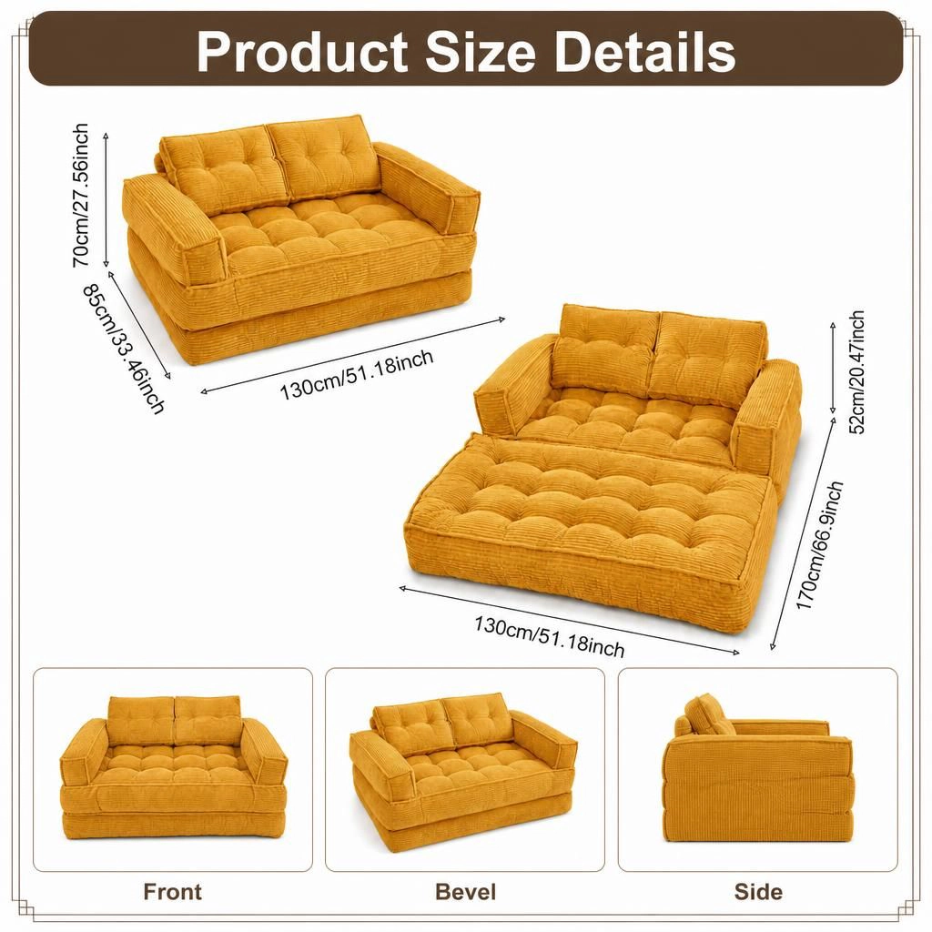 GOODSILO Convertible Foam Folding Guest Sofa Bed