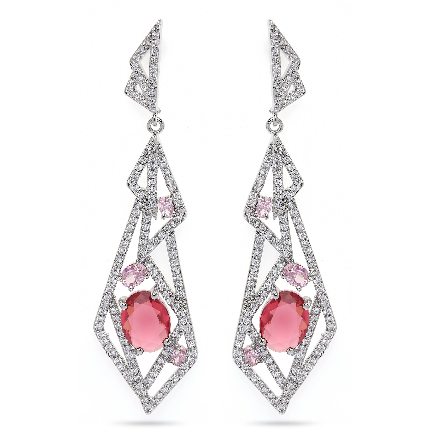 AGP PARIS Womens Glittering Hollow Geometric Drop Earrings