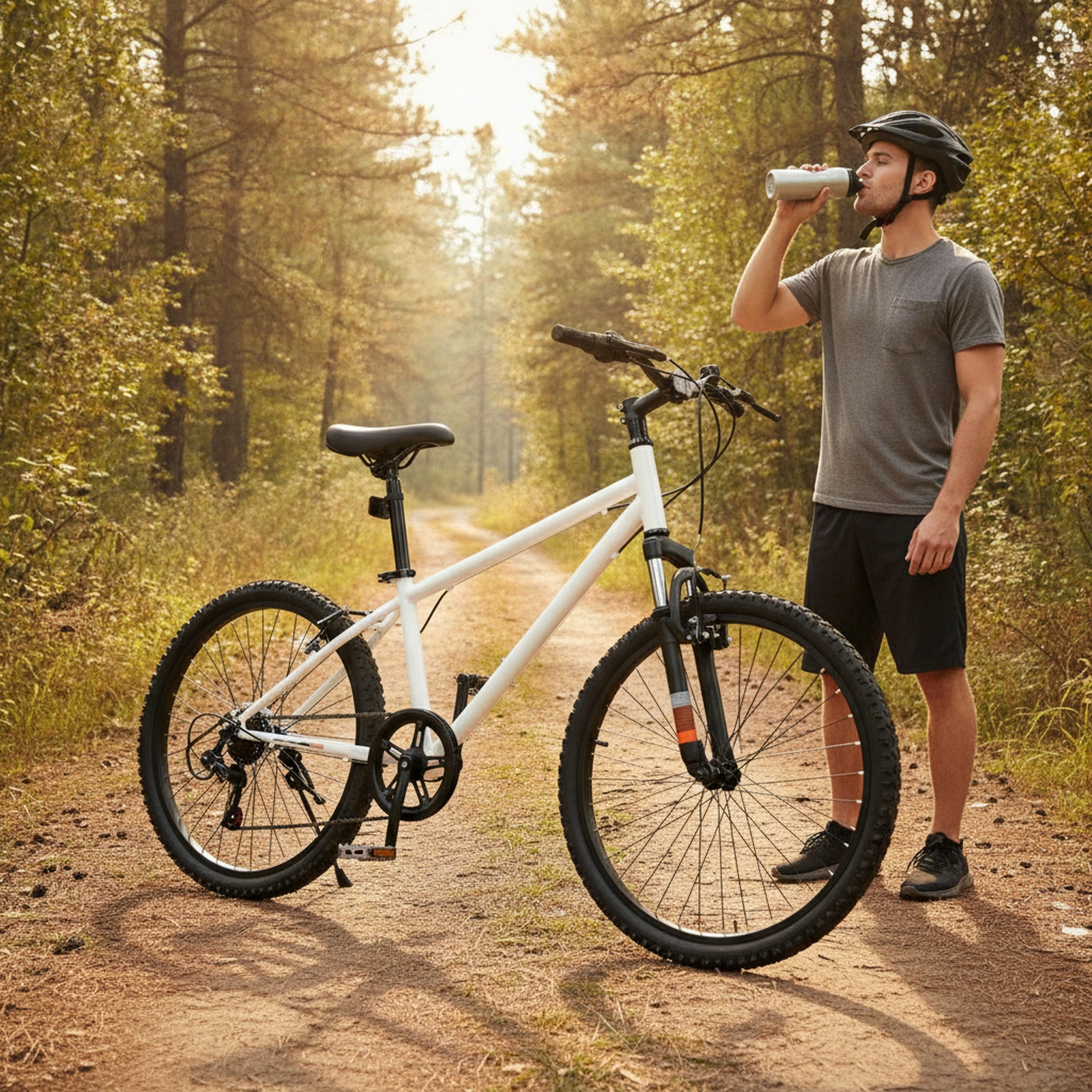 24-in Kids Mountain Bike 6-Speed Boys/Girls Bicycle Front Suspension Fork Dual V-Brakes Adjustable Seat Bell Ages 8+