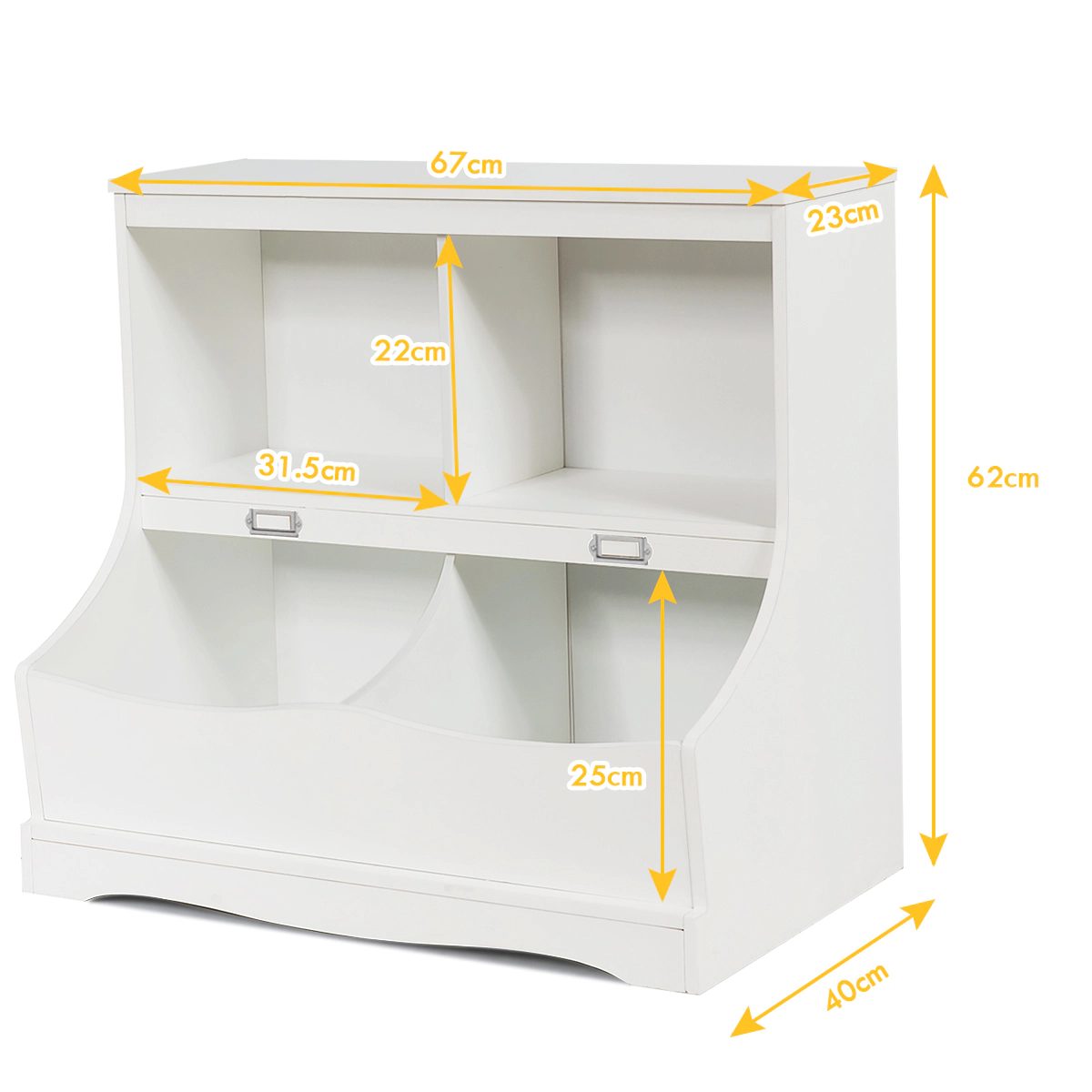 Costway Children's Multi-Functional Bookcase Toy Storage Bin Kids Floor Cabinet Grey