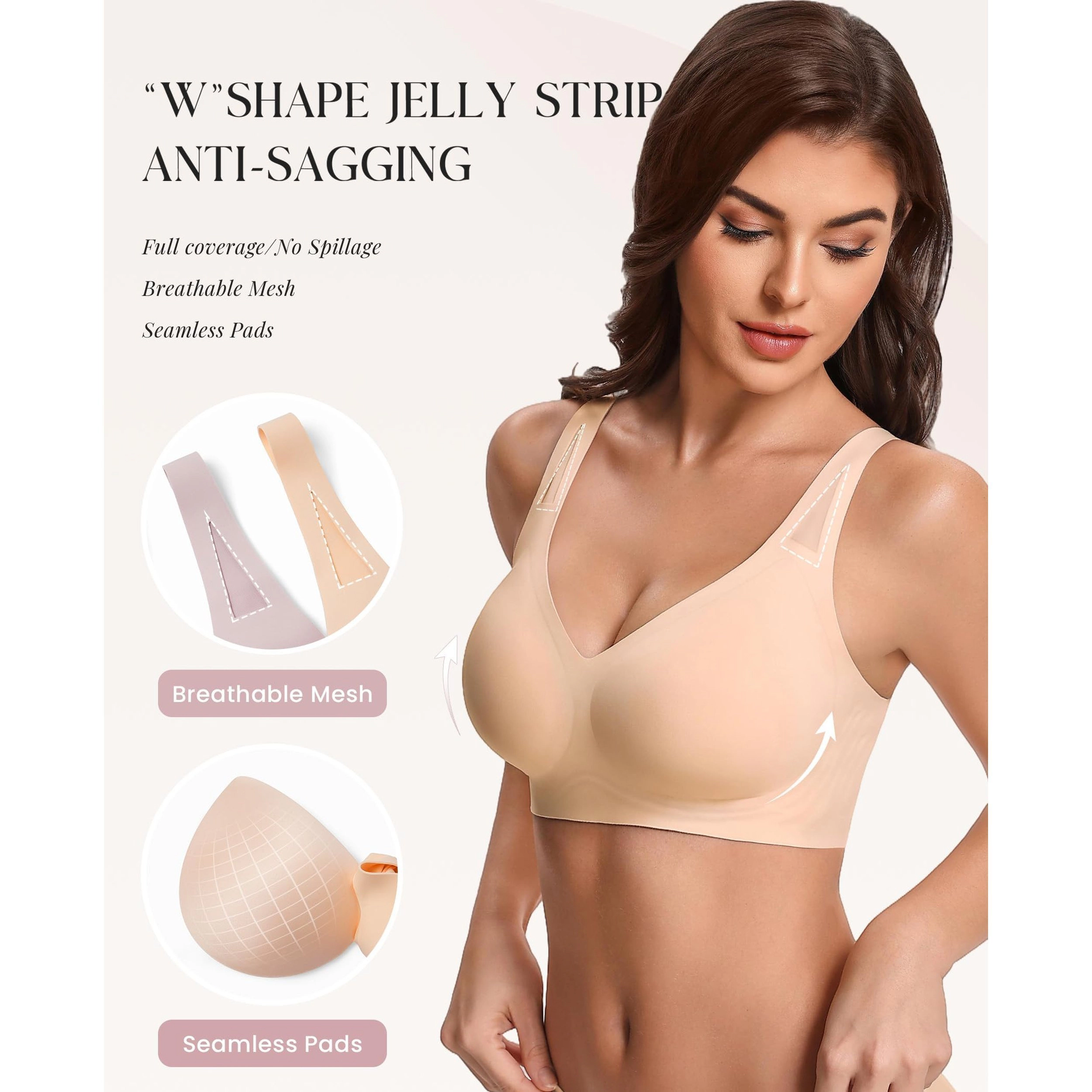 Avidlove Women's Seamless Mesh Wireless Padded Bra
