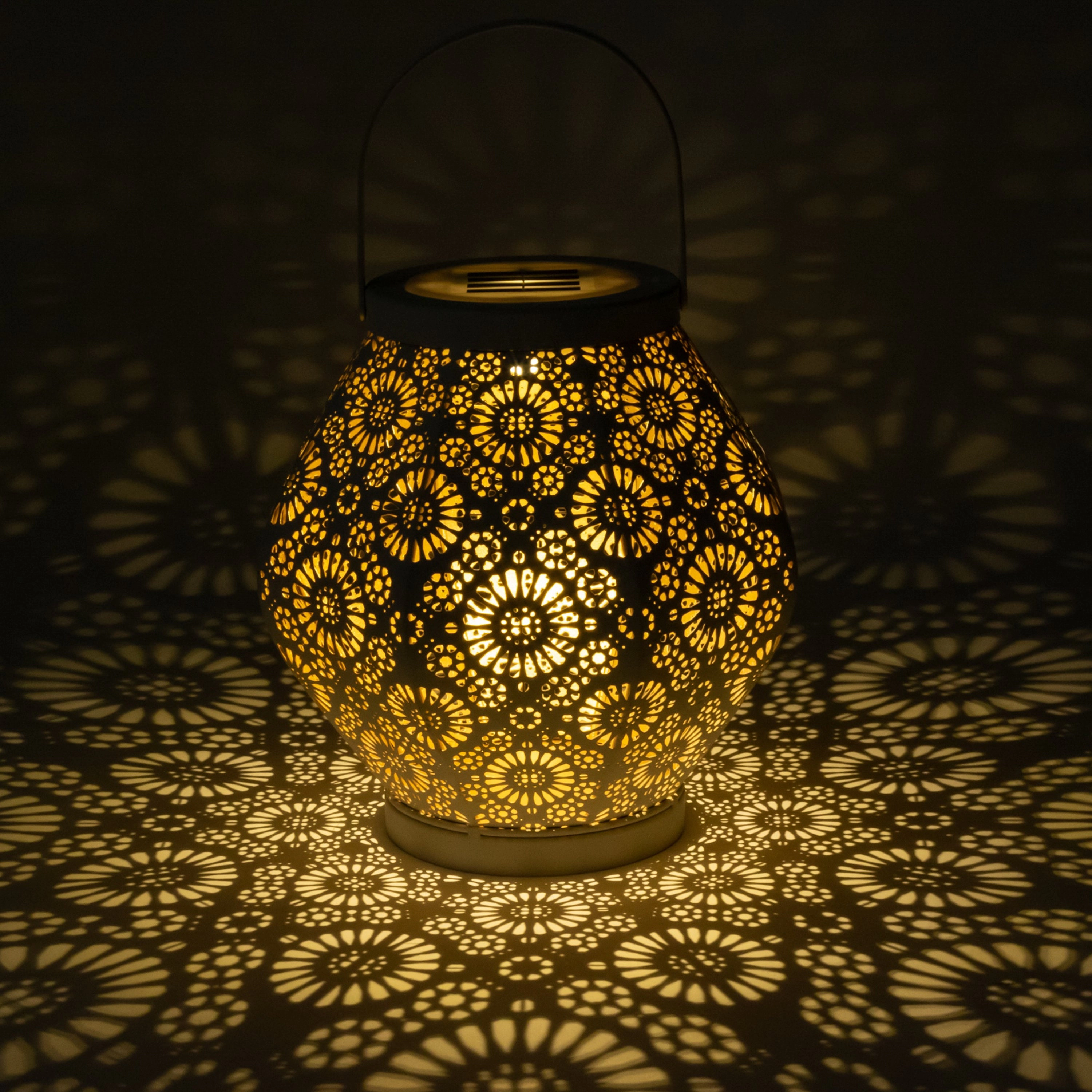 Allsop Home & Garden Daisy Punched Metal Solar Lantern